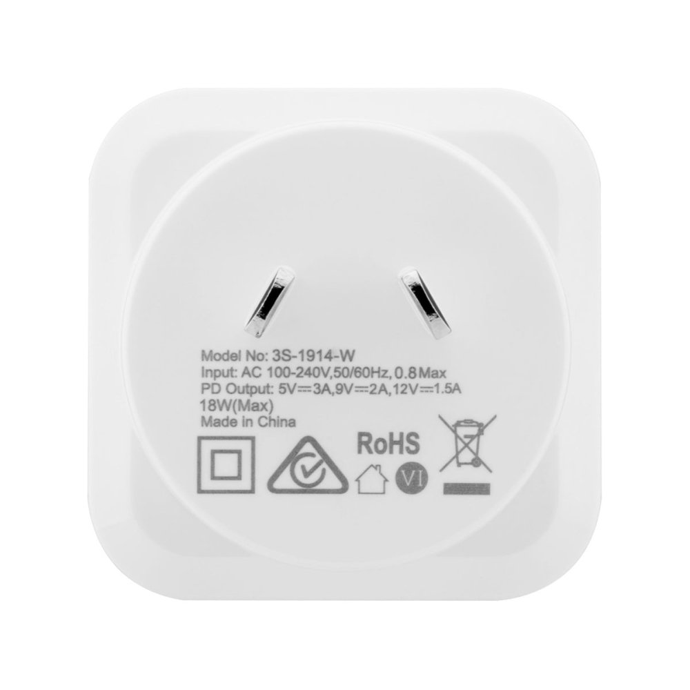 3sixT 18W USB C PD Wall Charger - Fast Charging Adapter for iPhone, Samsung, iPad - Perfect for Home, Office & Travel