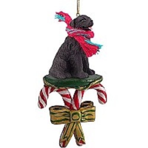 Handmade Newfoundland Candy Cane Christmas Ornament - Festive Holiday Tree Decoration for Home, Office & Gift Giving