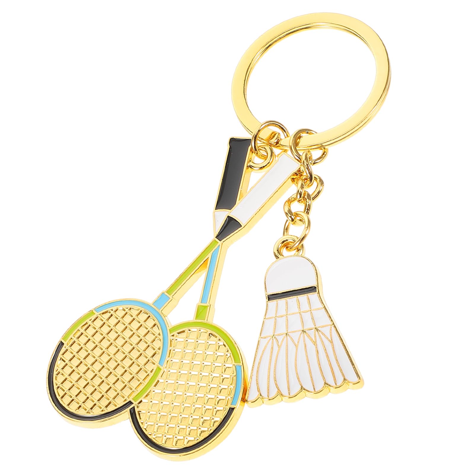 VANZACK Enamel Badminton Racket Keychain - Metal Sports Keyring with Ball Design - Motivational Gift for Badminton Players & Sports Fans - Perfect for Tournaments, Parties & Team Events