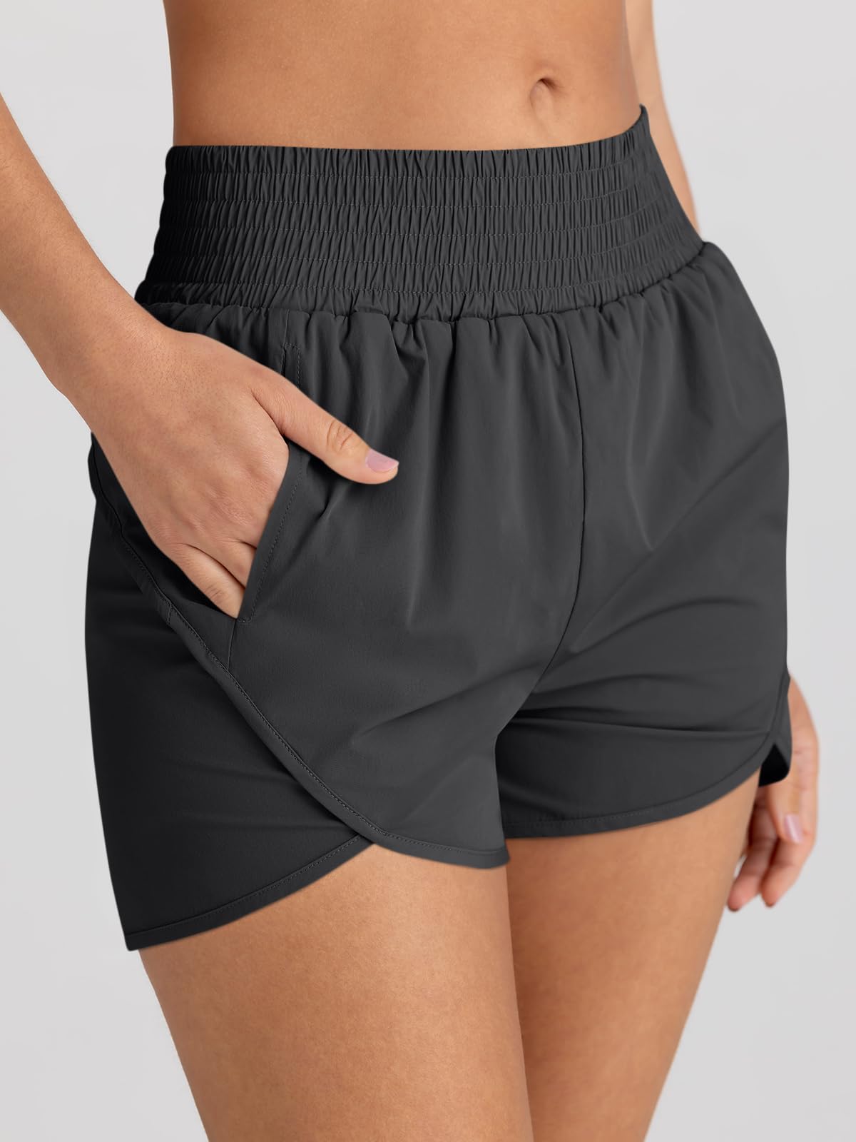 AUTOMET Women's High Waisted Athletic Shorts - Breathable Running & Gym Workout Shorts with Pockets - Comfortable Casual Sports Shorts for Yoga, Jogging & Outdoor Activities 2025