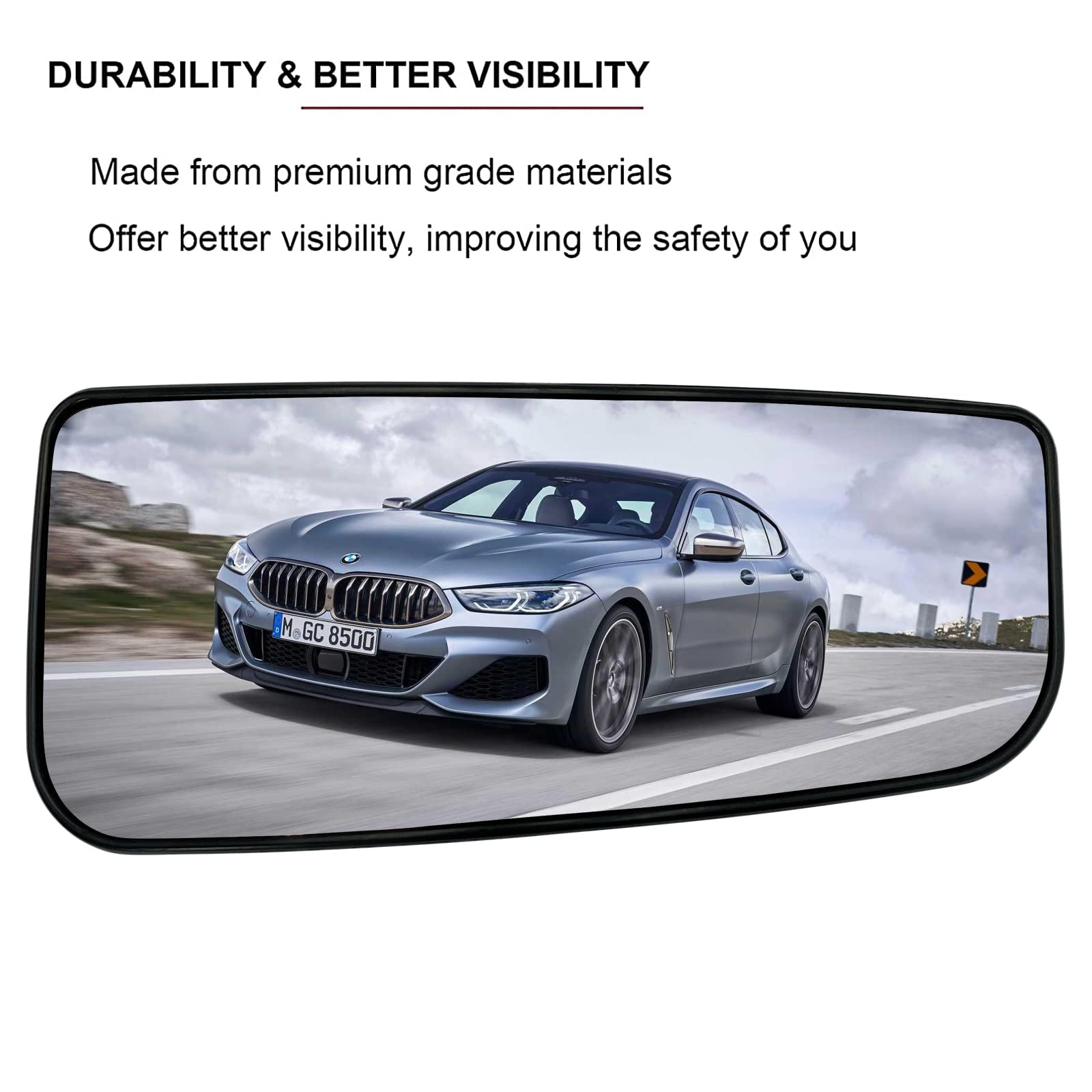 Heated Passenger Side Lower Mirror Glass Replacement for 2015-2022 Ford F150 F250 F350 F450 F550 Super Duty Trucks - Right Side View Convex Mirror with Rear Holder FL3Z17K707K - Perfect for Winter Driving & Enhanced Visibility