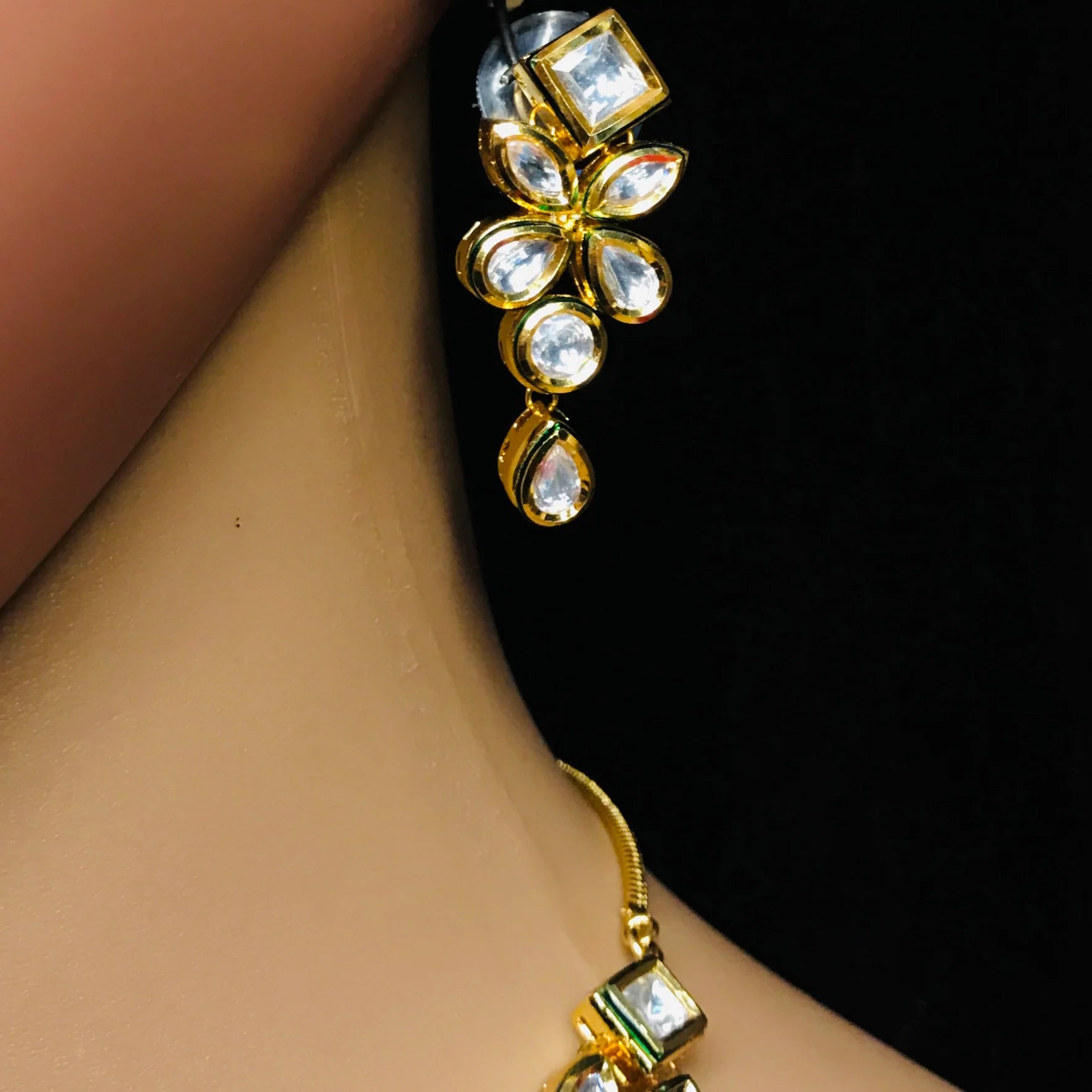 Luxury Gold Plated Royal Kundan Necklace and Earrings Set (D538) - Perfect for Weddings, Parties, and Special Occasions