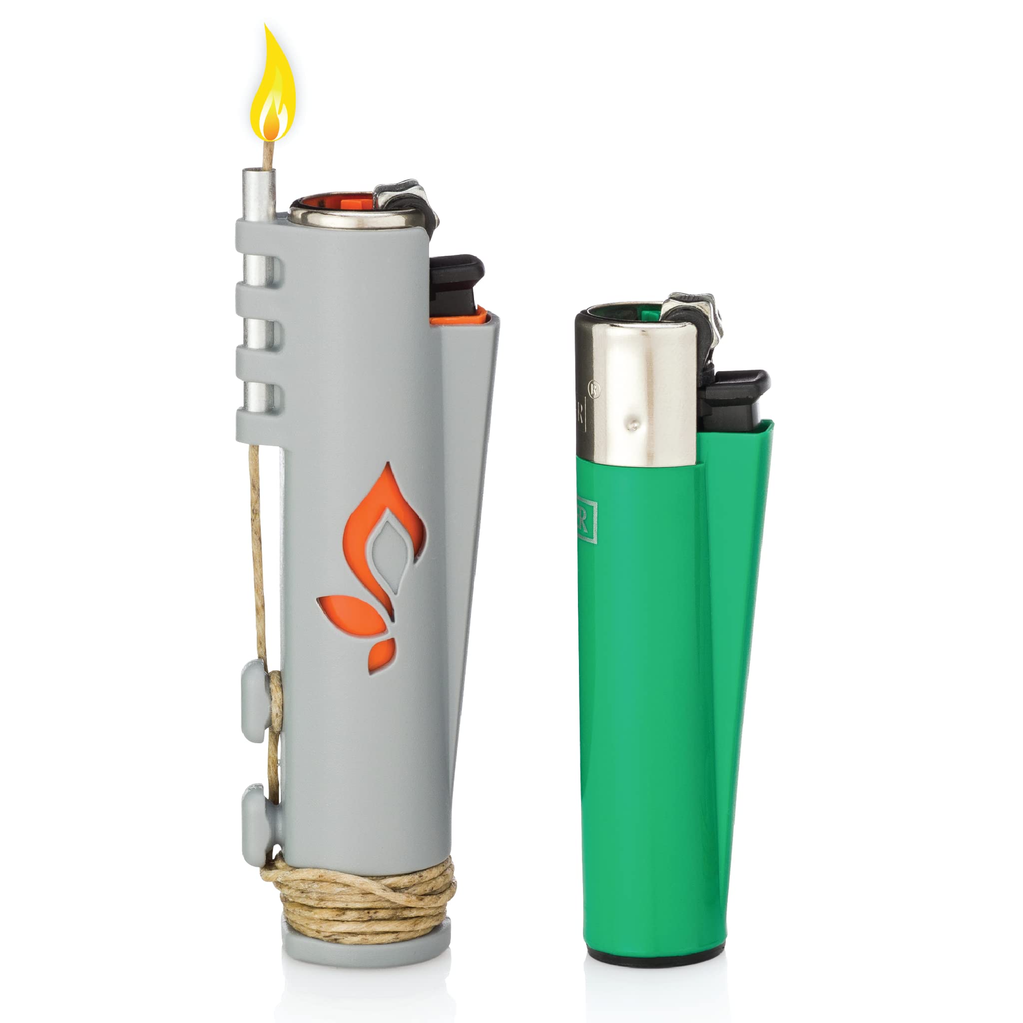 Organic Hemp Wick Lighter Rolly + 5 FT Natural Beeline Hemp Wick (Grey) - Eco-Friendly Alternative to Butane Lighters for Smoking, Candles & Camping