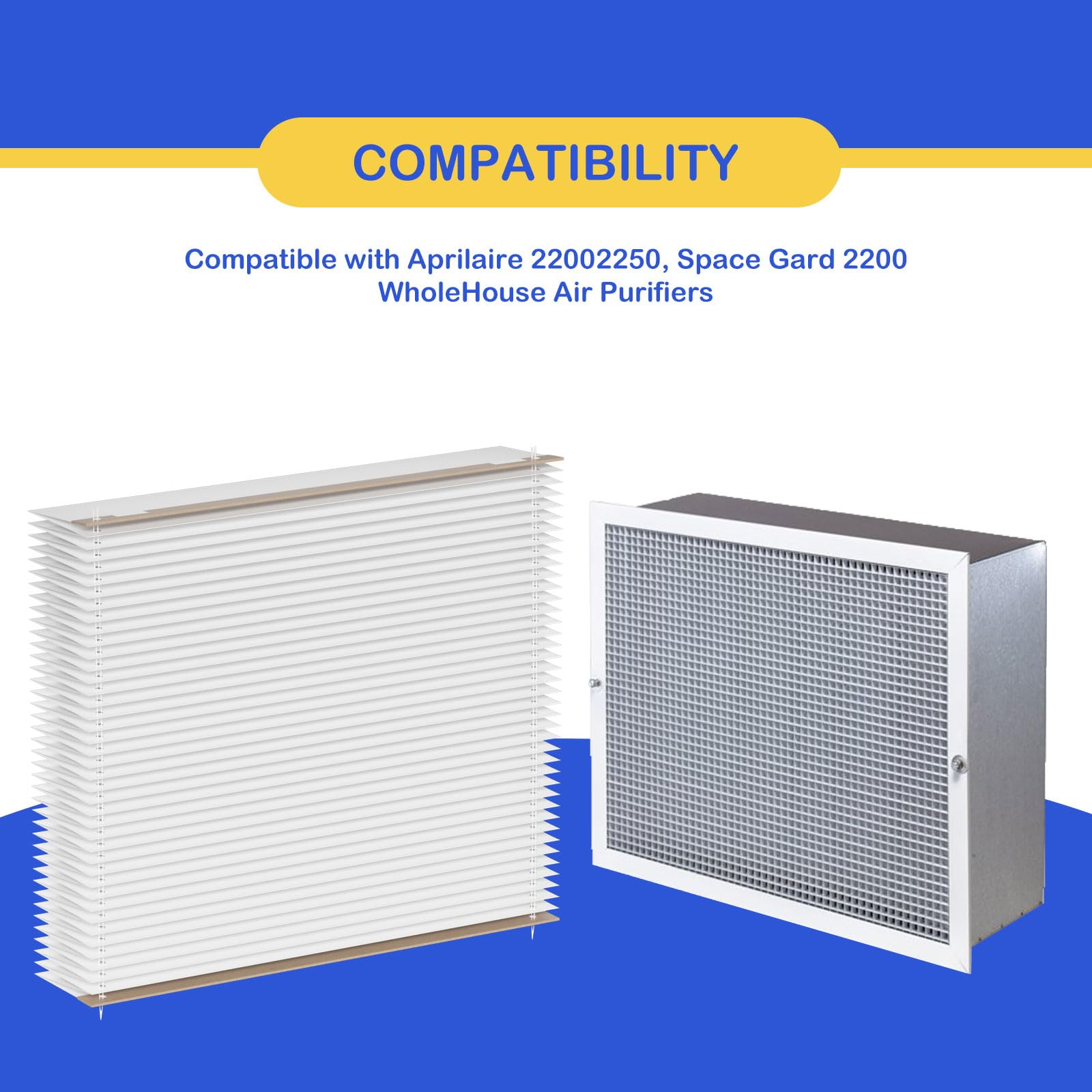 Roninby 201 Air Filter Replacement - Compatible with Aprilaire 2200 2250, Space Gard 2200 & Lennox PMAC-20C X0445 | MERV-10 HVAC Filter (3 Pack) | Perfect for Home Air Purification & Allergies Relief
