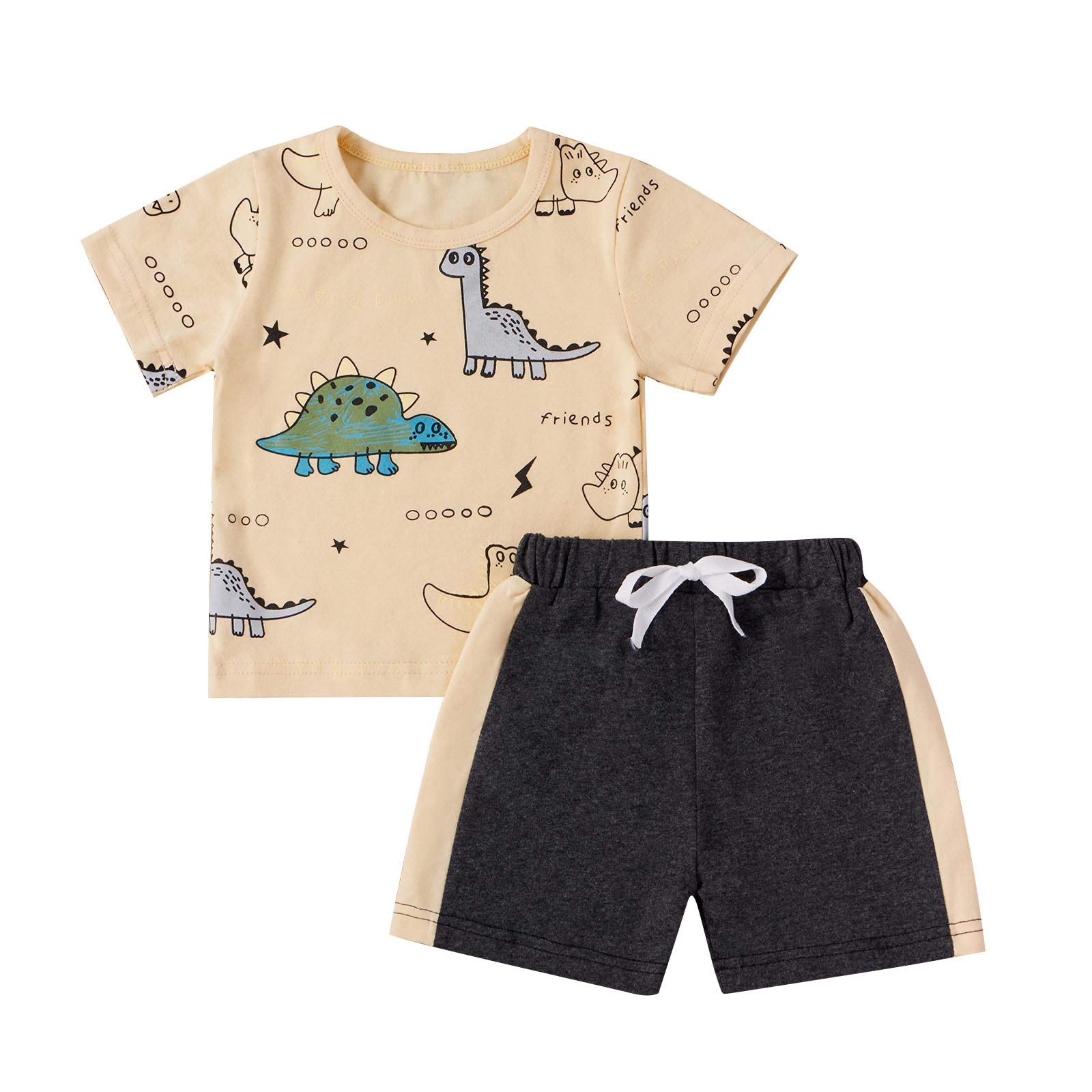 Dino Kids Short Sleeve Outfit - Cute Toddler Sports Set for Play