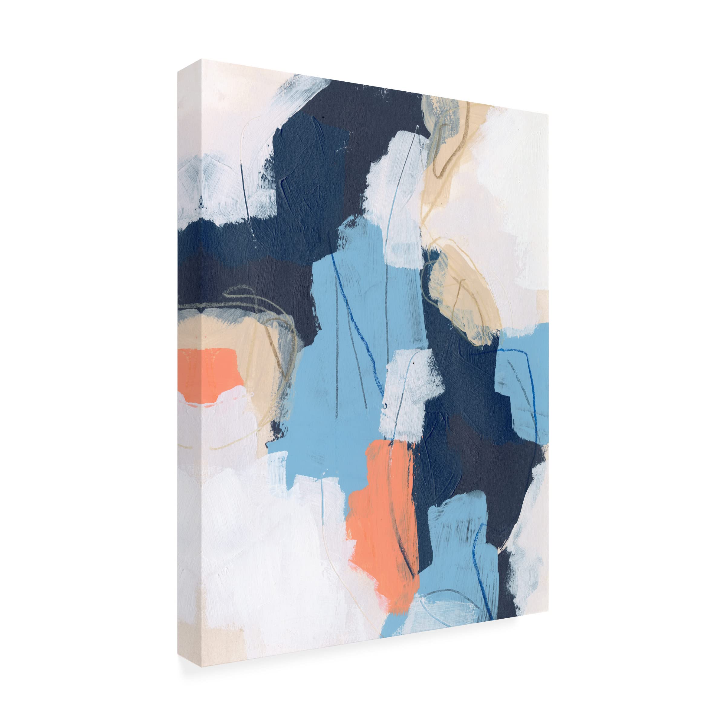 Trademark Fine Art 'Network Connection I' Canvas Art Print by June Erica Vess - Modern Abstract Wall Decor for Living Room, Office & Bedroom