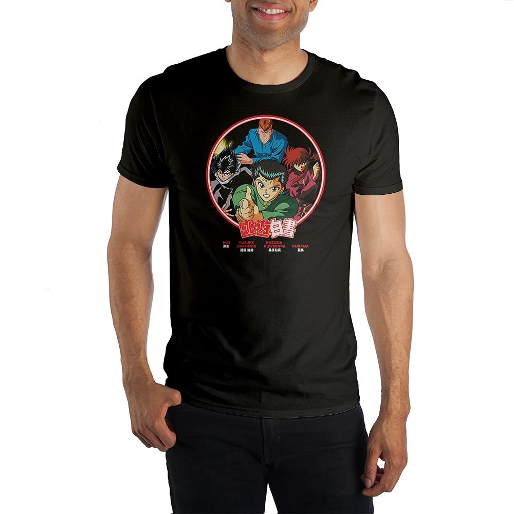 Yu Yu Hakusho Anime Black Graphic T-Shirt - Official Manga Character Tee for Cosplay, Anime Conventions & Casual Wear