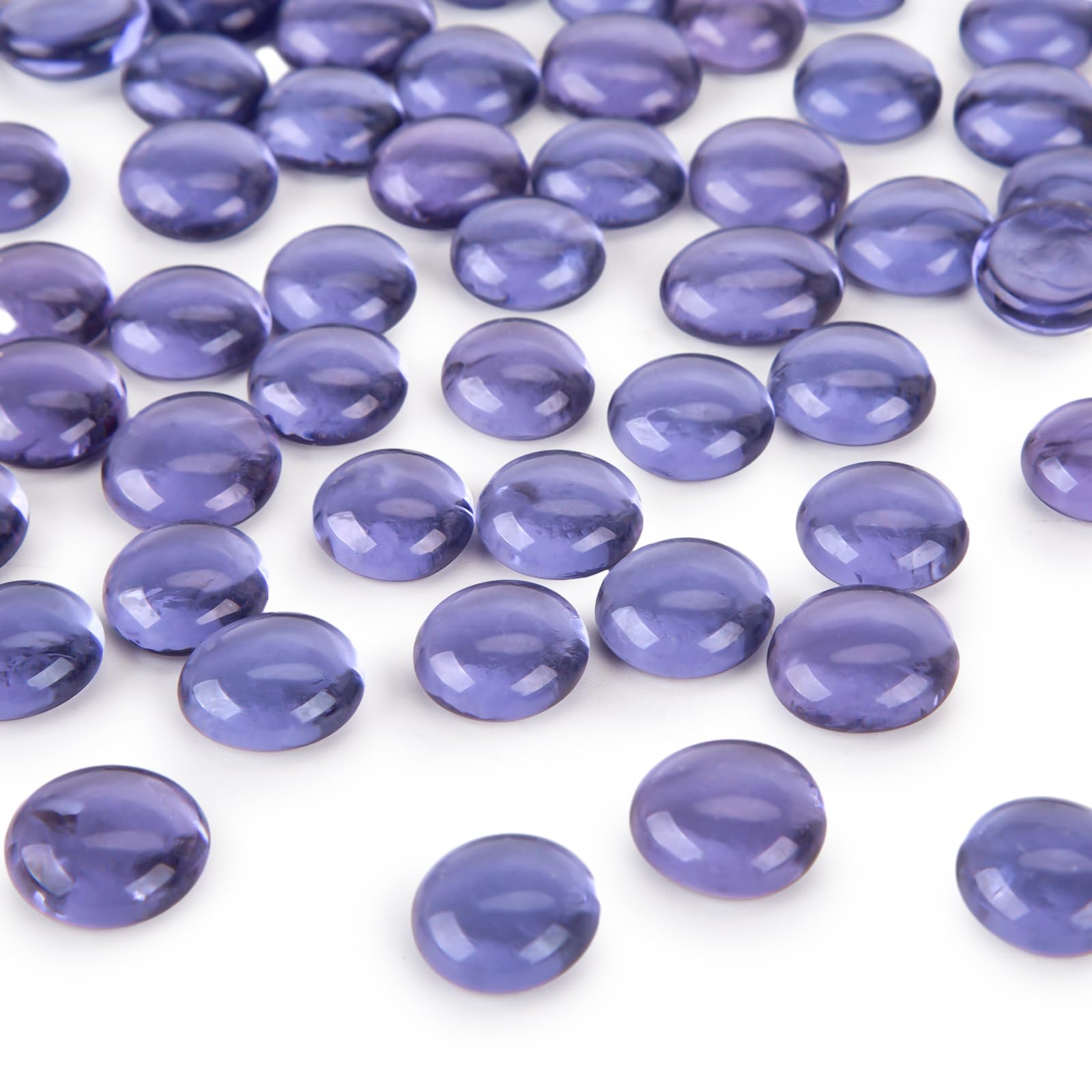 DomeStar 1LB Flat Glass Marbles - Purple Decorative Stones for Vases, Aquariums & Fish Tanks | Vase Fillers, DIY Crafts & Table Scatter Decor | Perfect for Home Decor, Wedding Centerpieces & Party Decorations