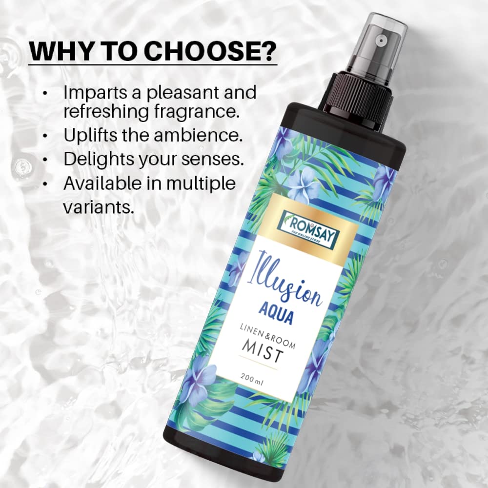 ROMSAY Natural Essential Oil Linen & Air Mist Freshener - 200ML (Pack of 2) | Long-Lasting Fragrance for Home, Bedroom, Car & Office | Lavender & Eucalyptus Scent