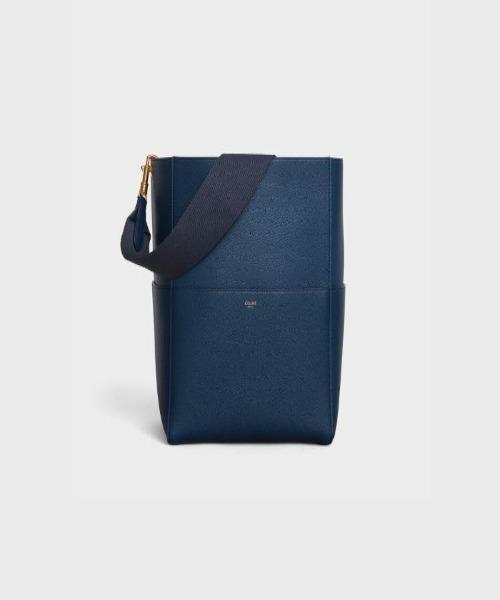 Celine Sangle Bucket Bag in Soft Grained Calfskin - Deep Blue Luxury Handbag for Women | Perfect for Work, Travel & Everyday Use