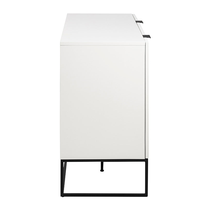 SVANA White Sideboard Buffet Cabinet - 134cm Modern Storage Console Table for Dining Room, Living Room & Entryway Organization