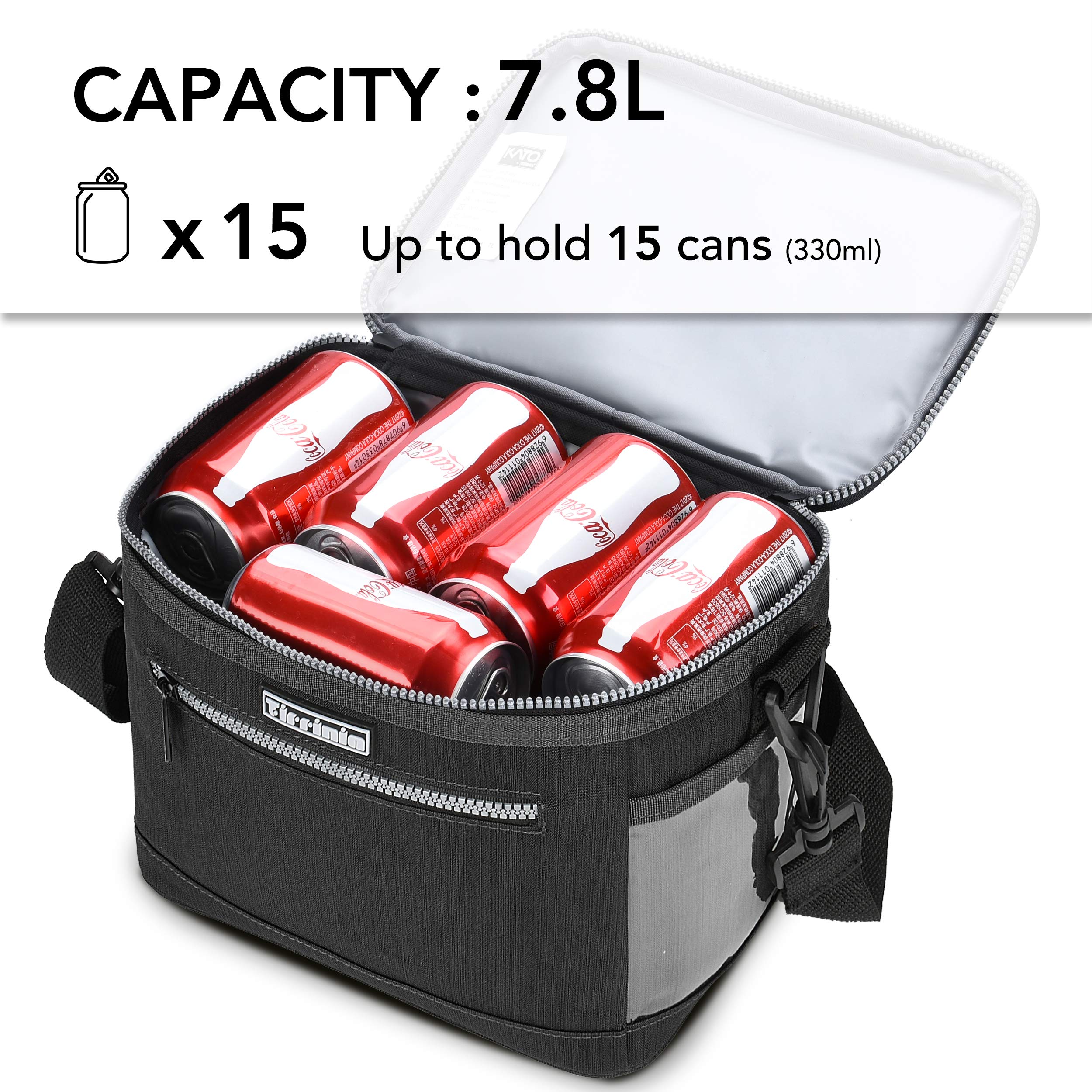 Tirrinia Insulated Lunch Bag for Women & Men - Leakproof Thermal Reusable Lunch Box Tote for Adults - Office Work Lunch Cooler in Dark Grey - Perfect for Work, School, Picnics & Outdoor Activities