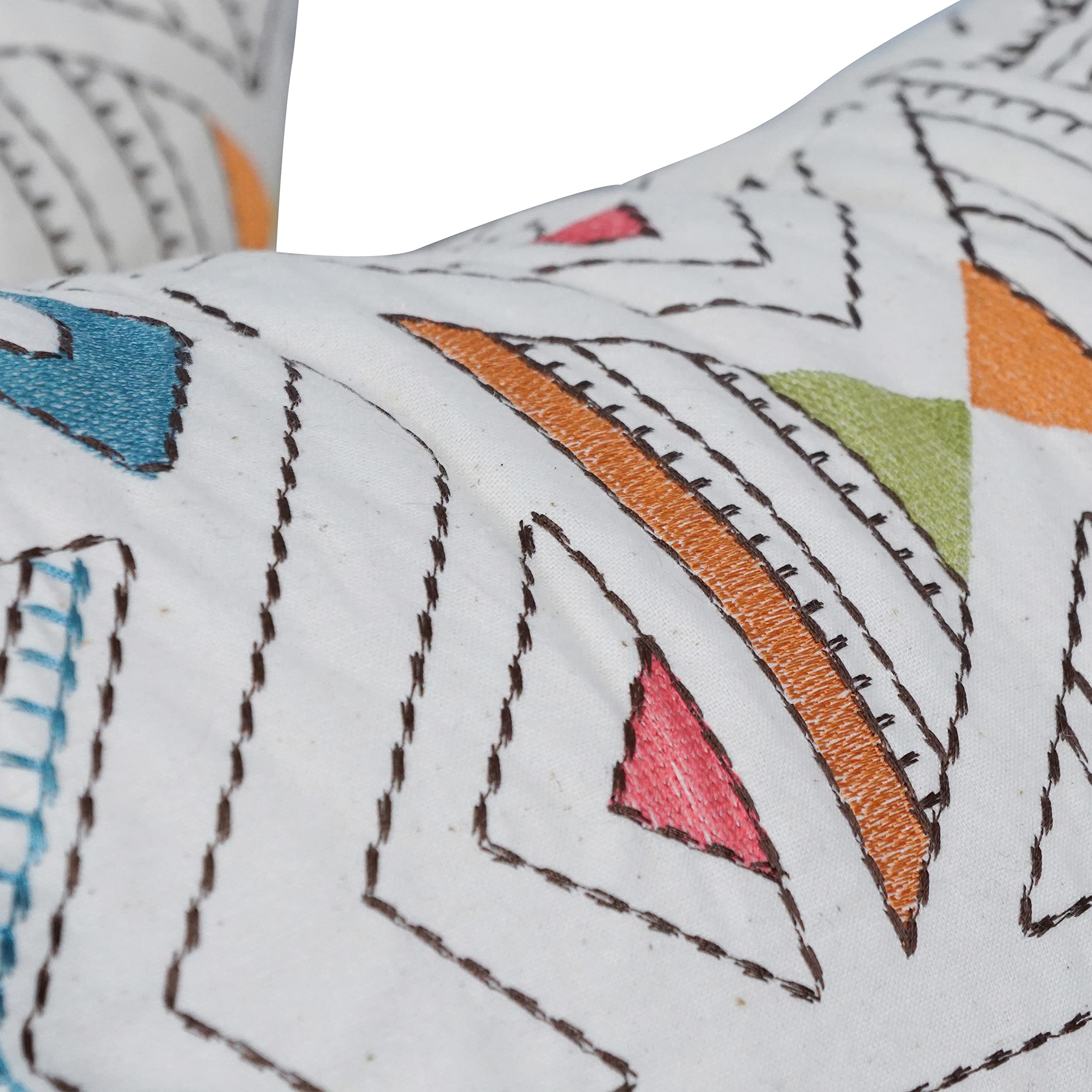 Blazing Needles 17-inch Square Cotton Jacquard Throw Pillows - Set of 4, Barista Garden Pattern - Perfect for Sofa, Bed & Home Decor