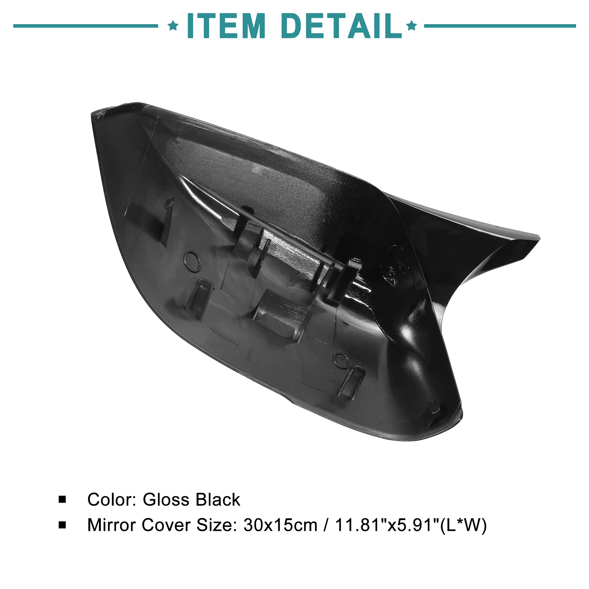 ACROPIX Gloss Black Rear View Mirror Covers for Infiniti Q50 (2-Pack) - Perfect Fit, Easy Installation, Enhanced Style & Protection for Your Car Interior