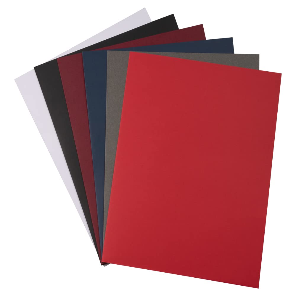 JAM PAPER Two Pocket Linen Folders - Assorted Colors (6-Pack) - Premium File Folders for Office, School & Home Organization