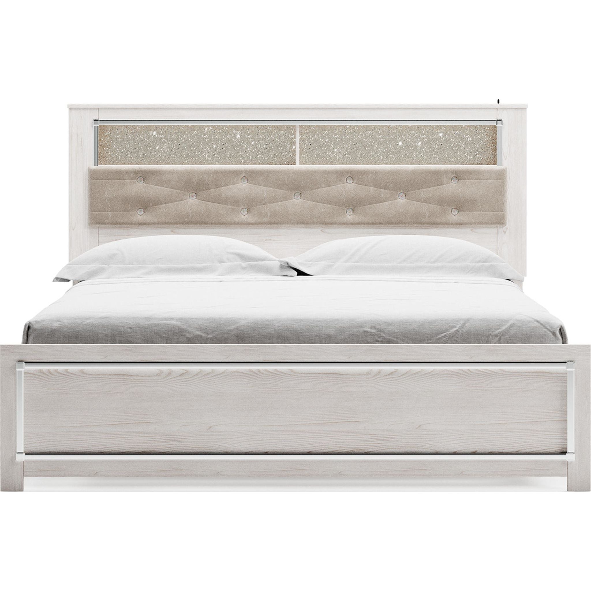 Altyra Modern Bookcase Platform Bed with Storage - Wooden Bookshelf Headboard & Underbed Storage - Perfect for Small Bedrooms, Studio Apartments & Dorm Rooms