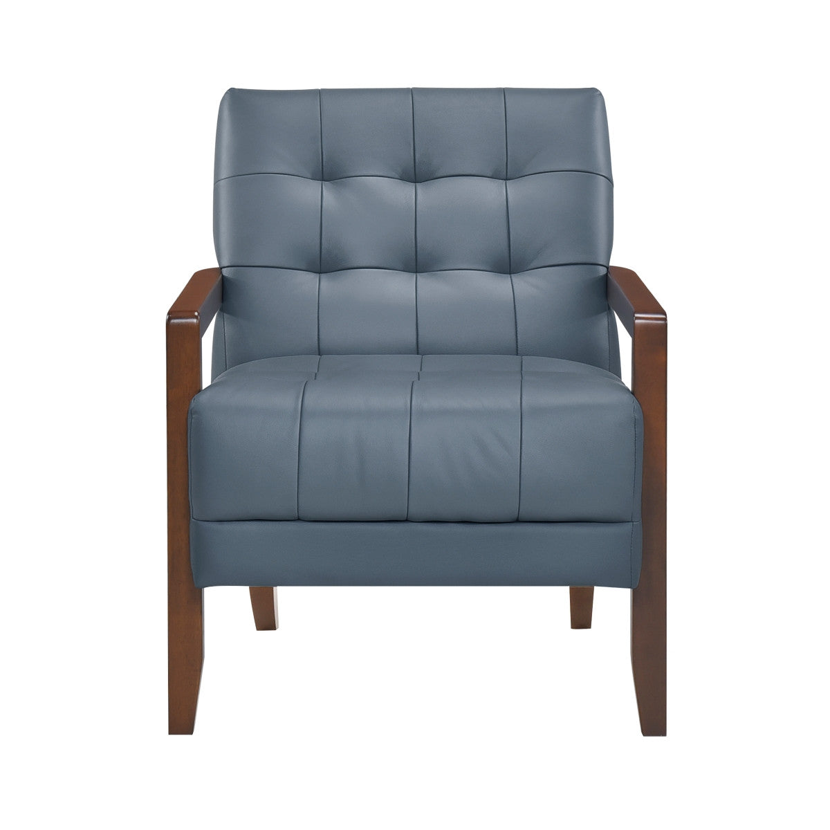 Archam Accent Chair - Modern Blue Upholstered Lounge Chair for Living Room, Bedroom & Office | Comfortable Reading Chair with Sturdy Wooden Legs