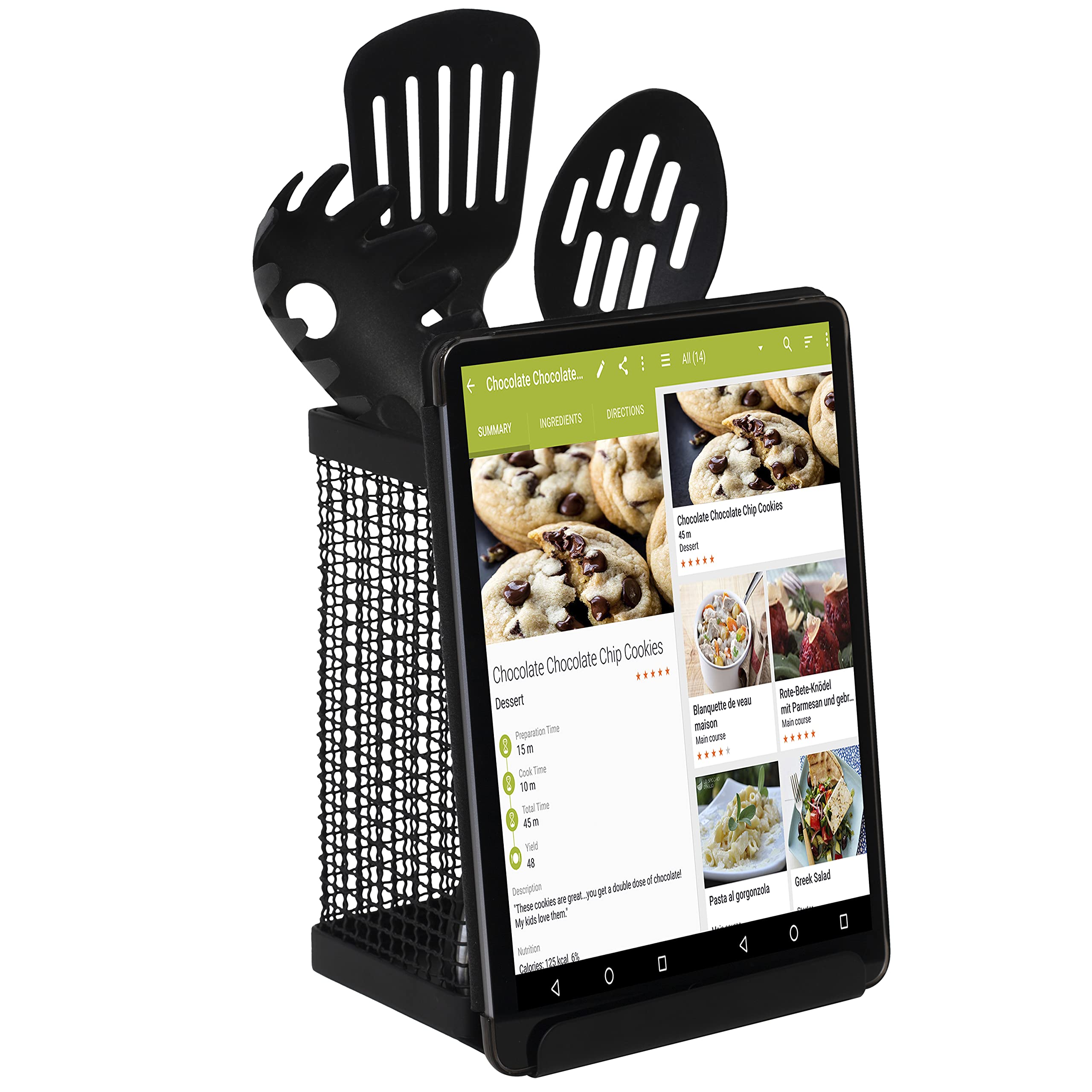 Industrial Kitchen Utensil Holder & Tablet Stand - 6.69
