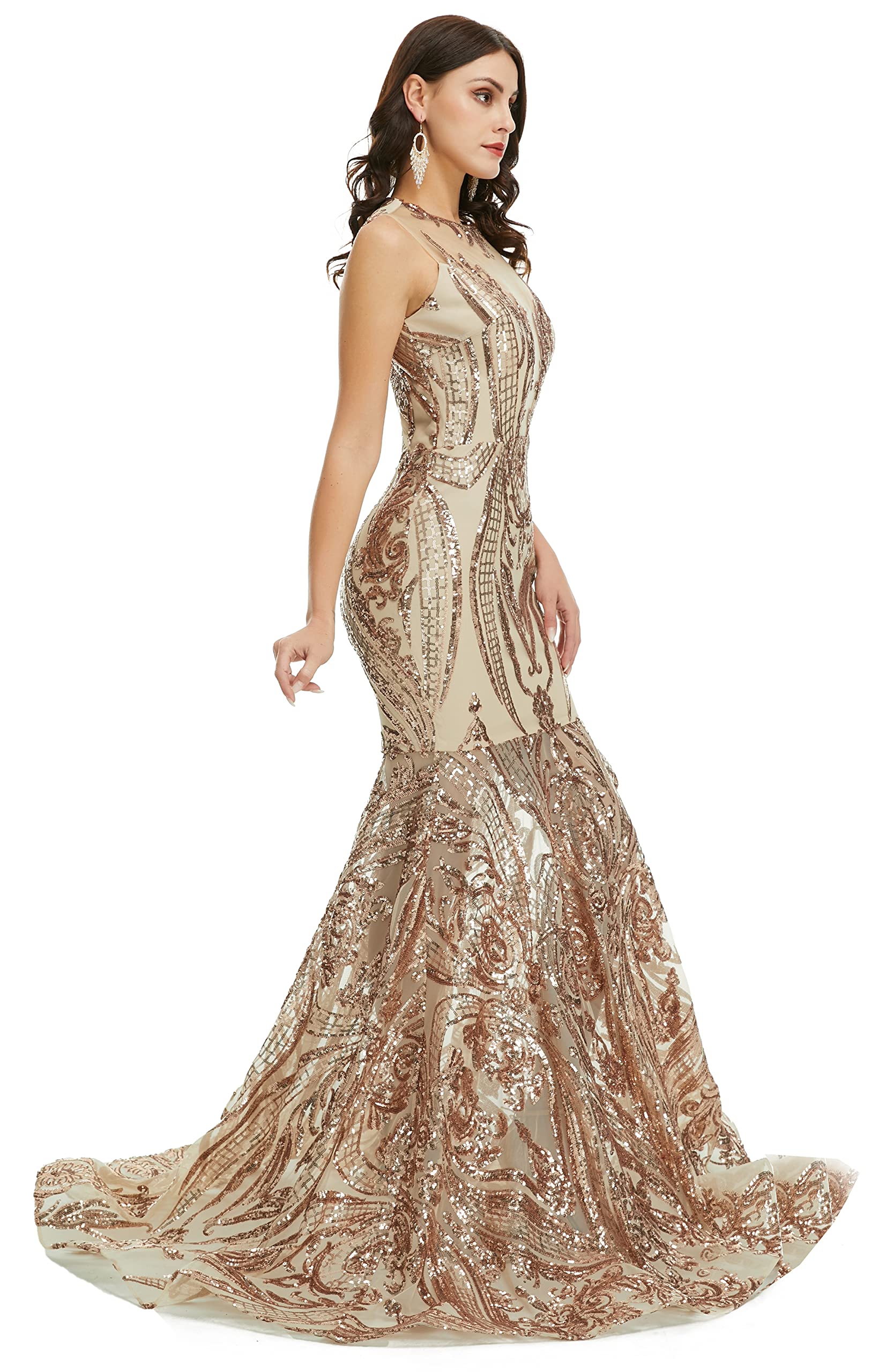 Elegant Sequin Sleeveless Mermaid Prom Dress for Celebrity Gala & Formal Evening Events - Perfect for Homecoming, Pageants, and Special Occasions