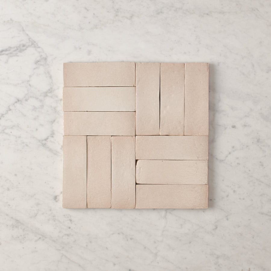 Noosa Gloss Zellige Taupe Tile - Premium Ceramic Wall & Floor Tile for Bathroom, Kitchen Backsplash, and Shower Surrounds