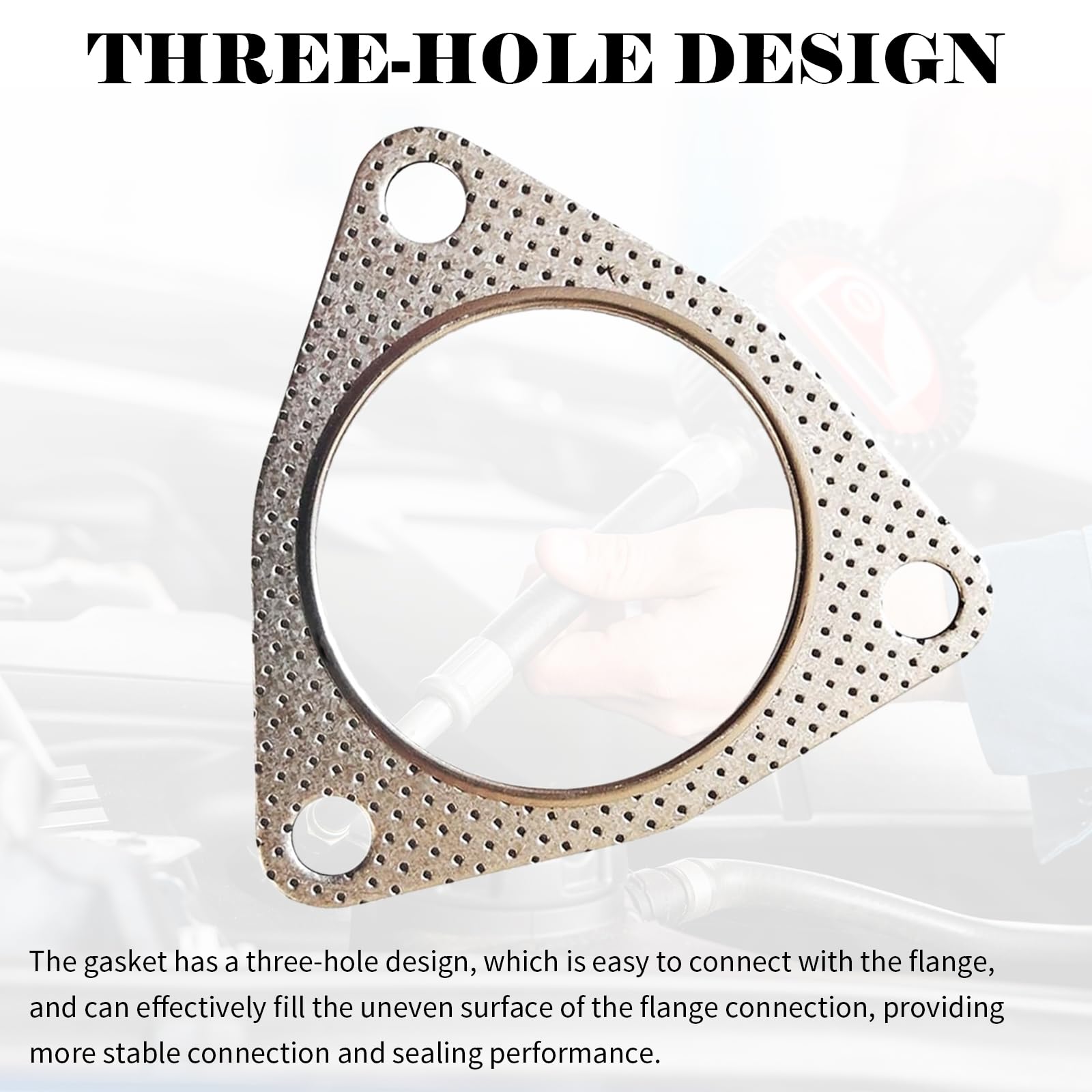 2 PCS Universal Metal Exhaust Gasket for Car, Truck & SUV - Durable Waterproof Flange Gasket Replacement for Turbo, Catback & Headers (Silver, 2.99In) - Perfect for Exhaust System Repairs & Performance Upgrades
