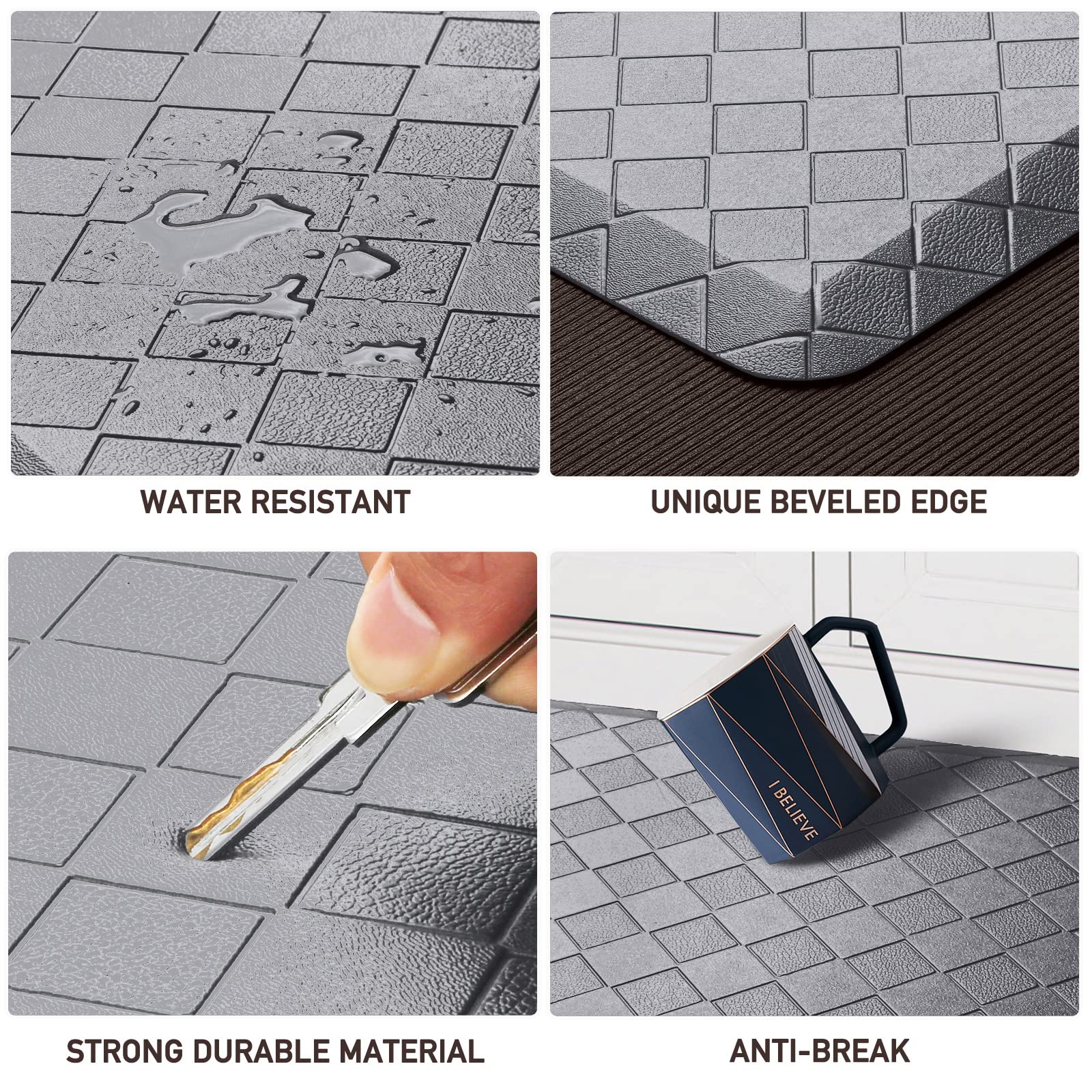 HappyTrends Kitchen Mat - Cushioned Anti-Fatigue Rug, 17.3