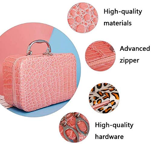 Multifunctional Travel Makeup Bag with Adjustable Dividers & Mirror - Perfect for Cosmetics, Brushes, Toiletries - Ideal for Travel, Gym, Daily Use (Multiple Colors)