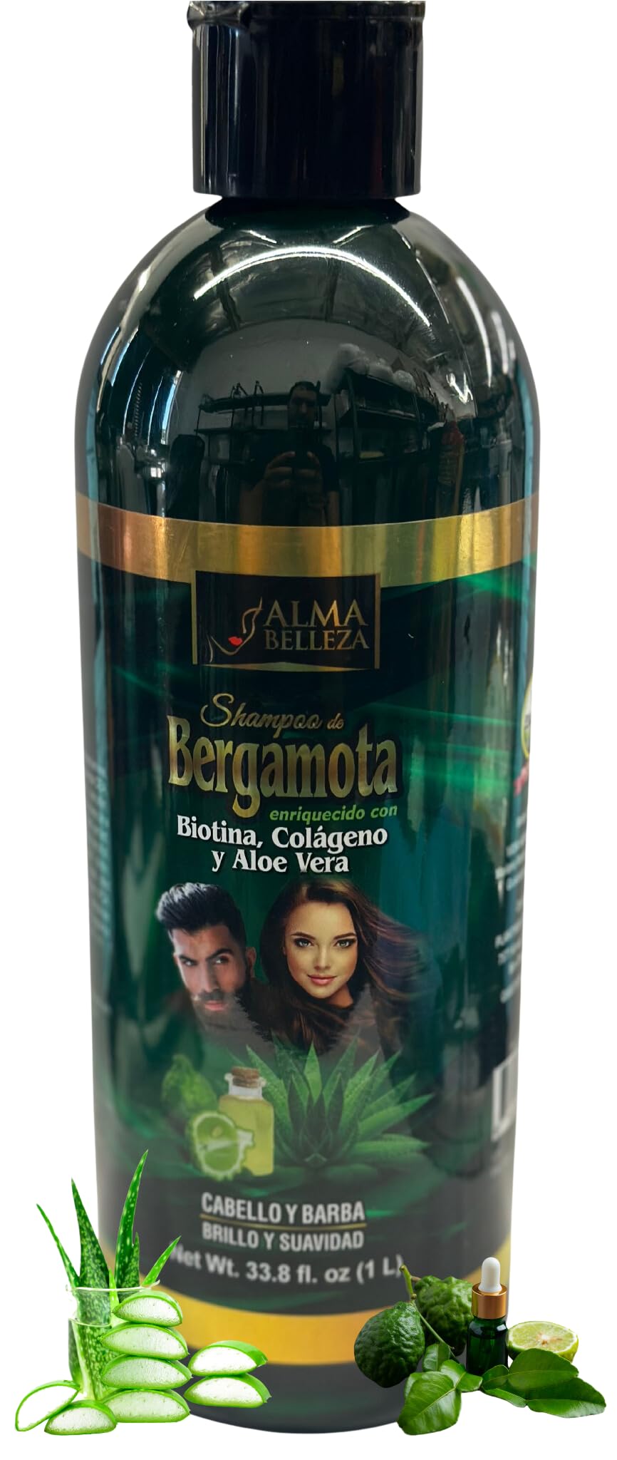 Bergamot Biotin Shampoo with Collagen & Aloe Vera - 33.8 fl oz for Hair Growth & Scalp Care - Perfect for Dry, Damaged Hair & Daily Hydration