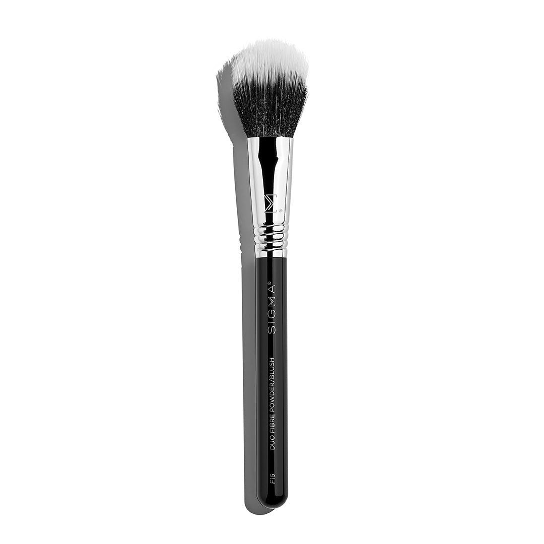 F15 Duo Fiber Powder & Blush Brush - Professional Makeup Brush for Flawless Blending & Soft Application - Perfect for Contouring, Highlighting & Everyday Makeup