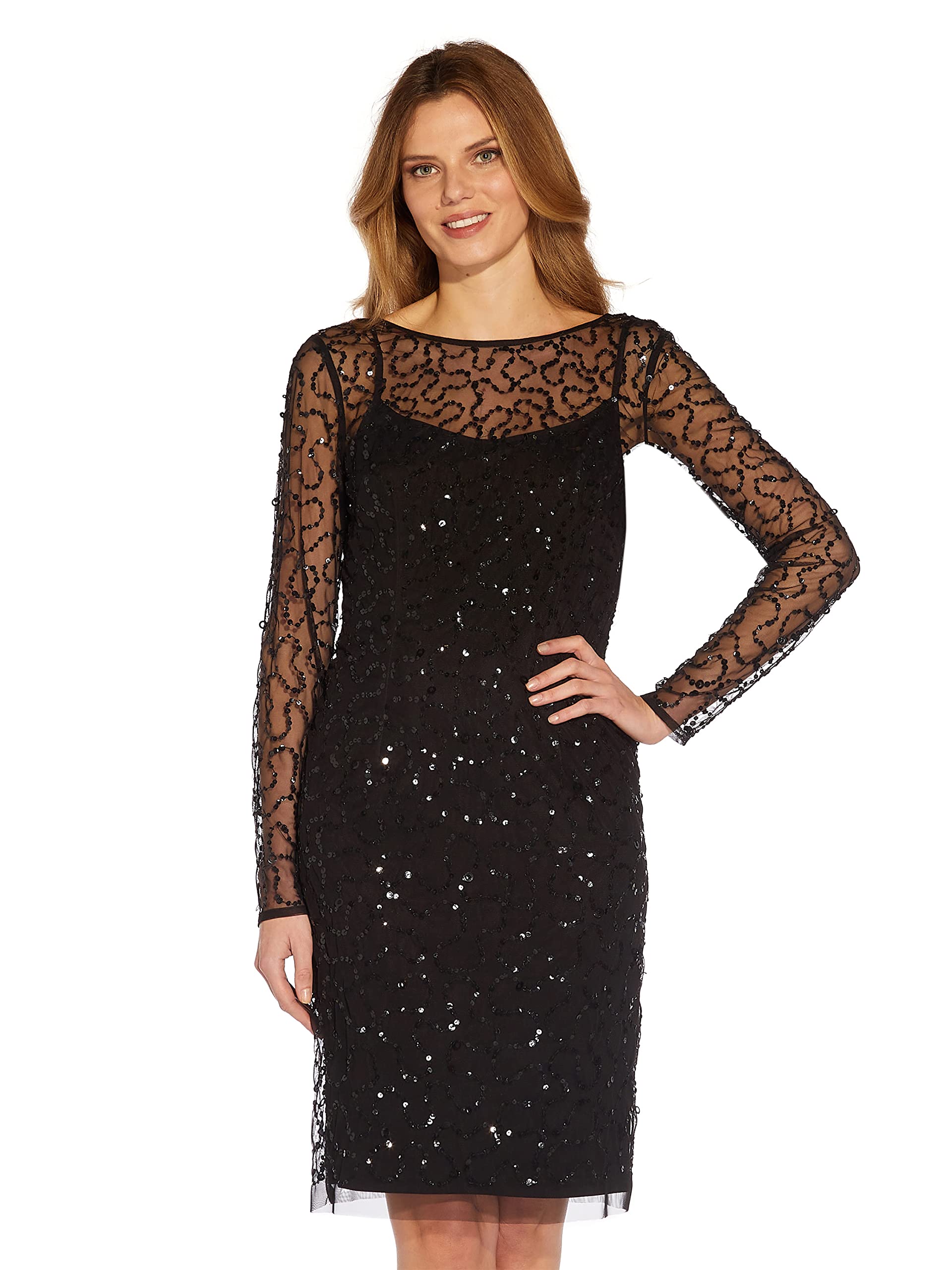 Adrianna Papell Women's Beaded Cocktail Short Dress - Perfect for Parties, Weddings & Special Occasions