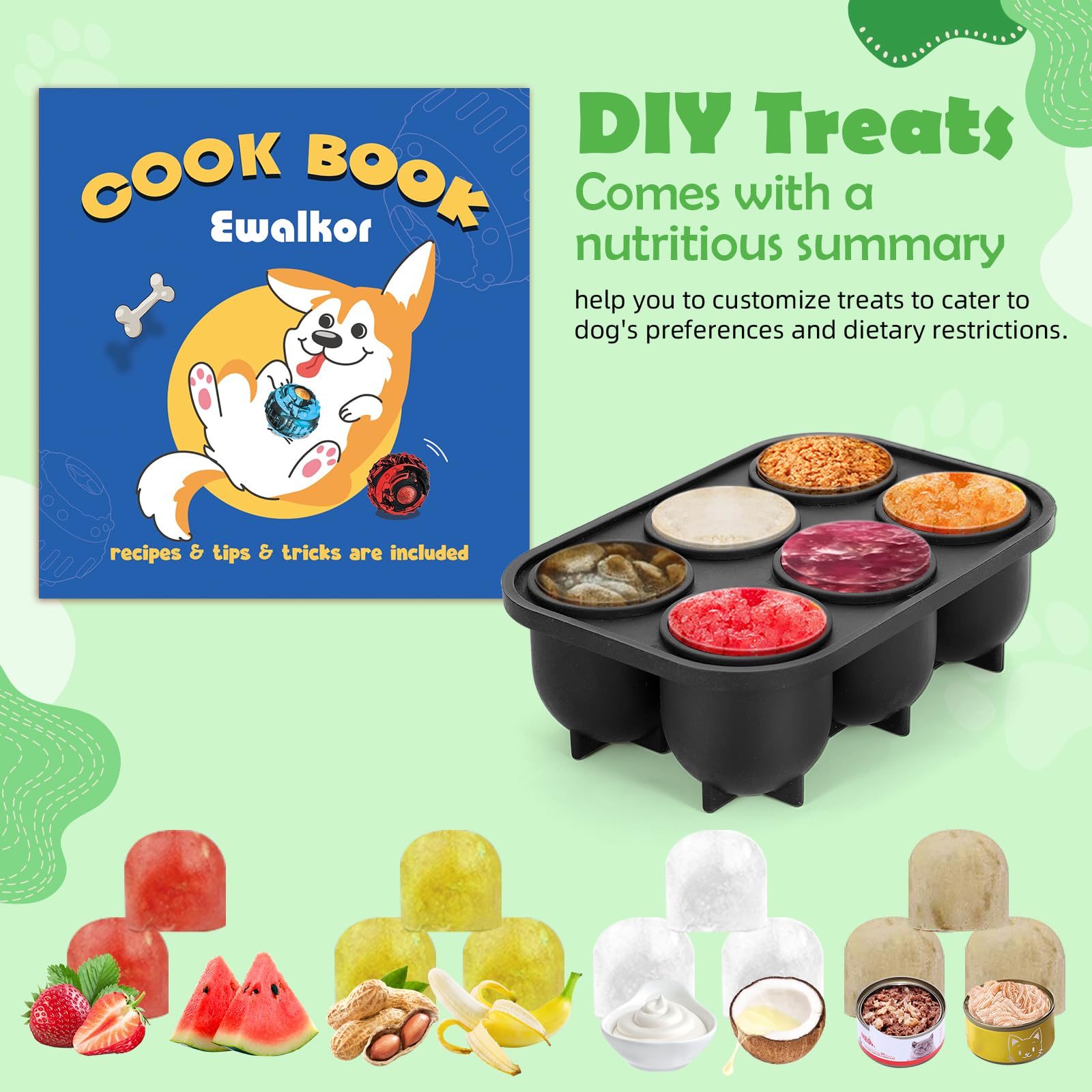 4-in-1 Interactive Dog Enrichment Toys - Freezable Treat Dispenser, Anxiety Relief Chew Toy, Boredom Buster Puzzle Game & Easy Clean Food Toy | Perfect for Indoor Play, Training Rewards & Mental Stimulation