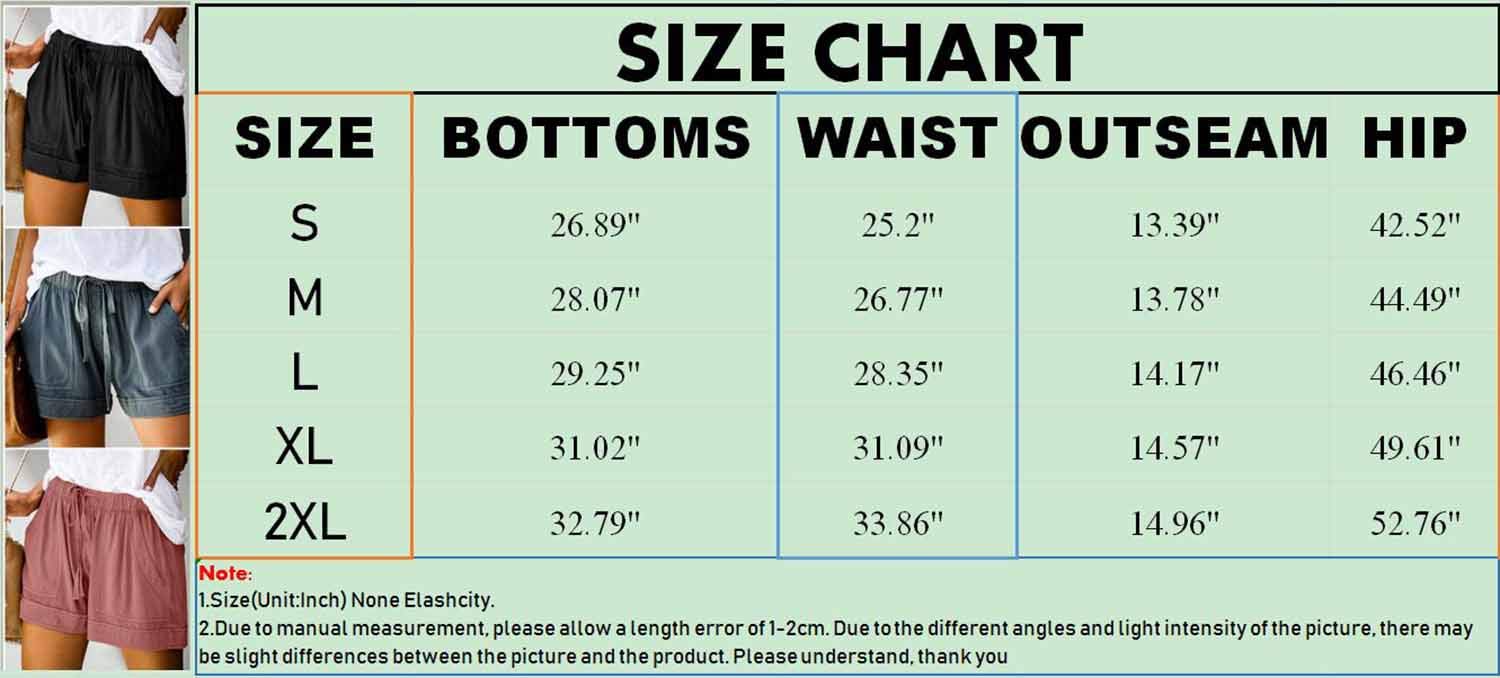 Women's Summer Casual Drawstring Shorts - Elastic Waist Lightweight Comfort with Pockets | Perfect for Beach, Yoga, and Everyday Wear
