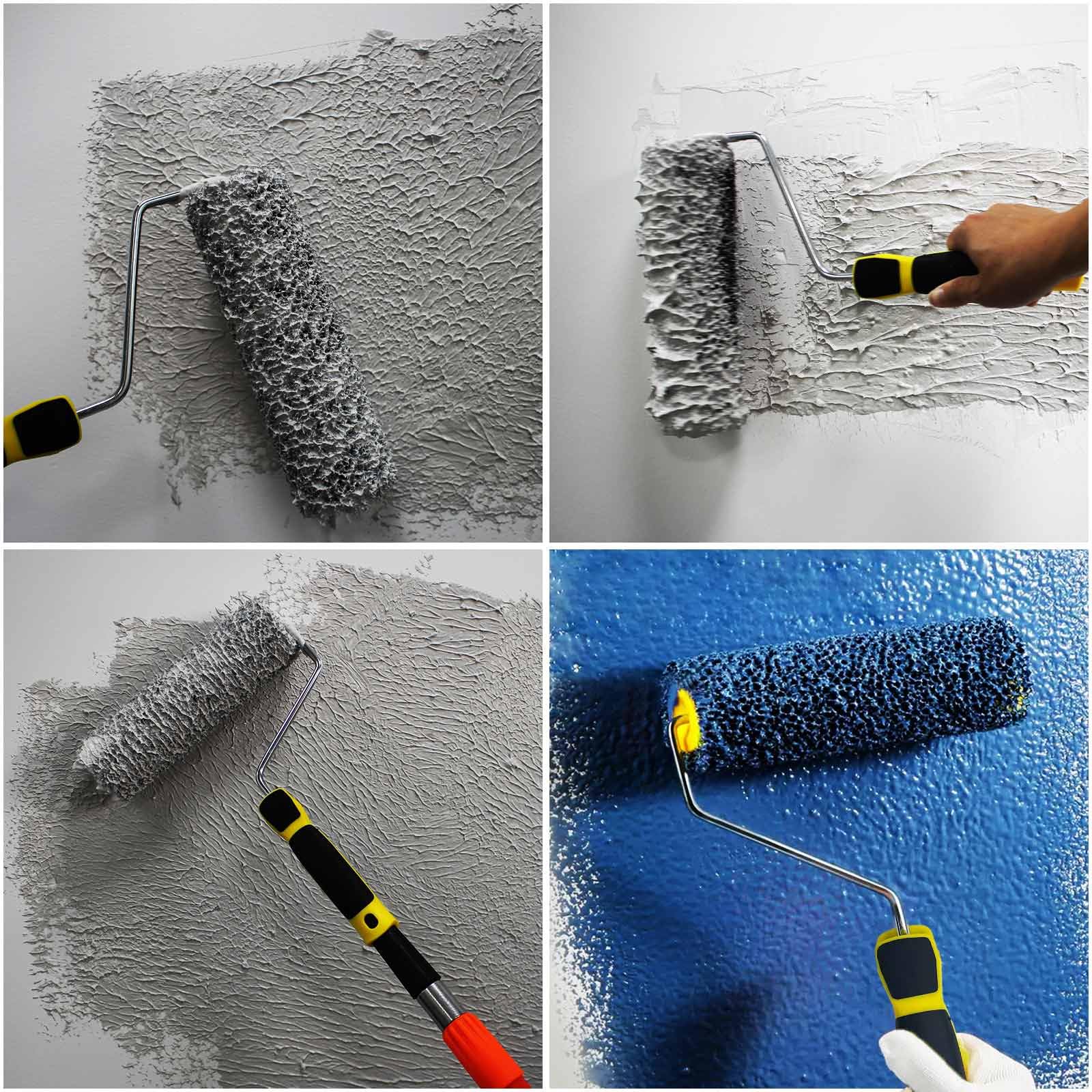9 Inch Drywall Compound Roller - Professional Texture Roller Brush for Walls & Ceilings - Perfect for DIY Home Renovation and Professional Drywall Repair Projects