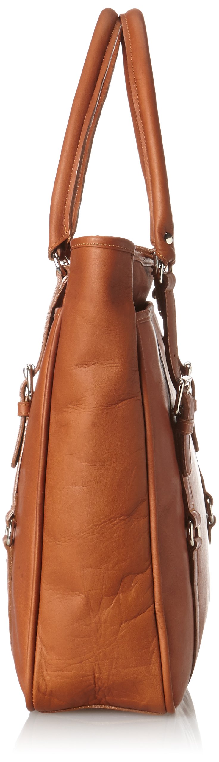 Claire Chase Genuine Leather Shoulder Tote Bag - Saddle Brown Crossbody Purse for Women | Perfect for Work, Travel & Everyday Use