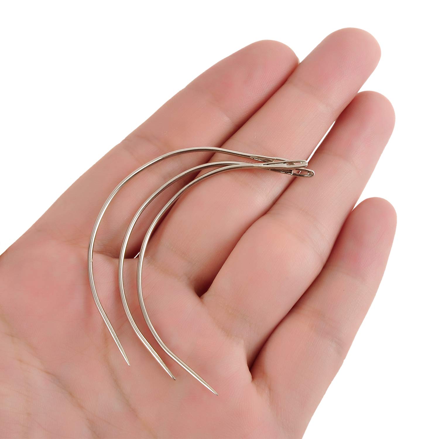 20Pcs Cetornie C-Shaped Hair Weaving Needles for Hair Extensions - Professional Curved C Needles for Seamless Weaves & Extensions (Great for Salons, DIY Styling & Hair Replacement)