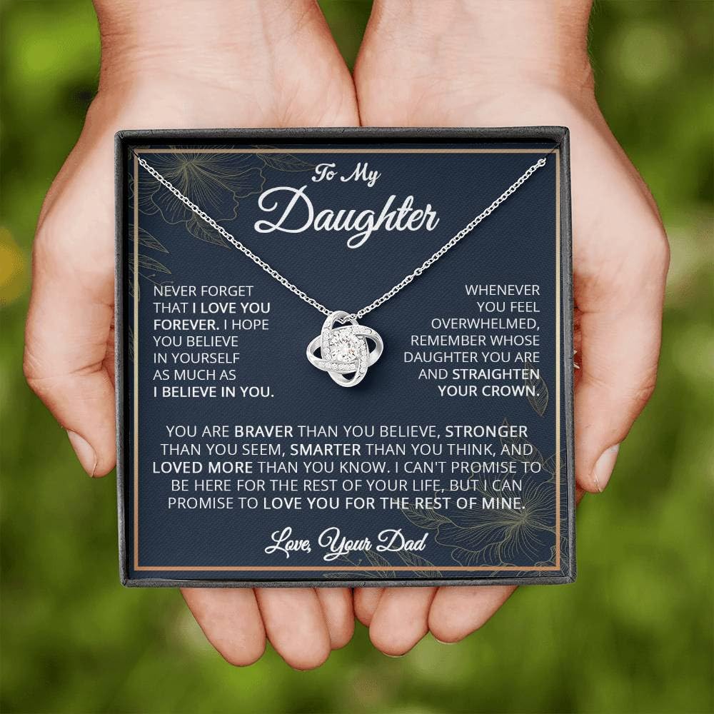 Forever Love Necklace - Meaningful Birthday & Christmas Gift for Daughter from Mom or Dad | Jewelry Charm Present with Message Card & Gift Box | Perfect for Special Occasions & Heartfelt Moments