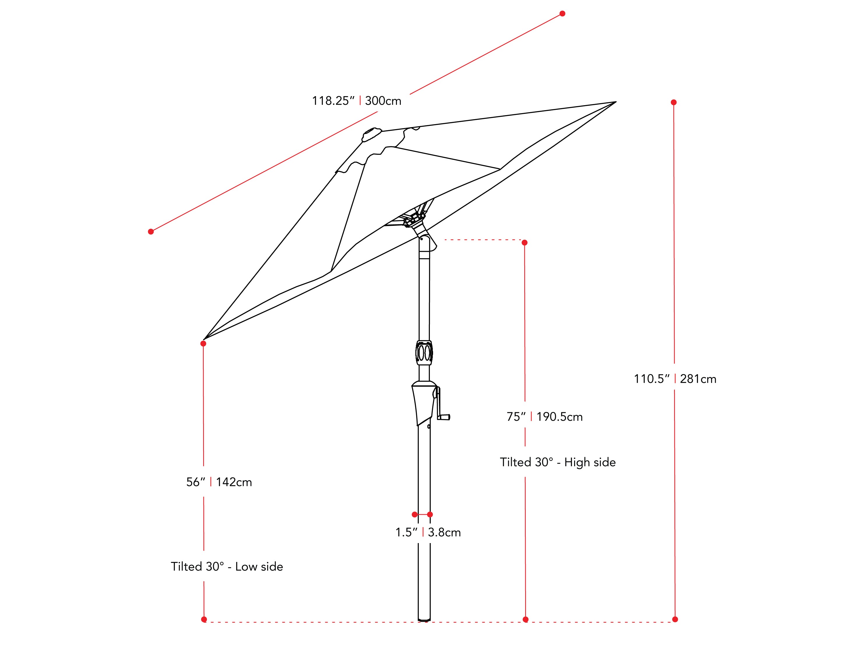 10ft Wind Resistant Sandy Grey Patio Umbrella - Outdoor Dining, Poolside Lounging & Backyard Shade Solution