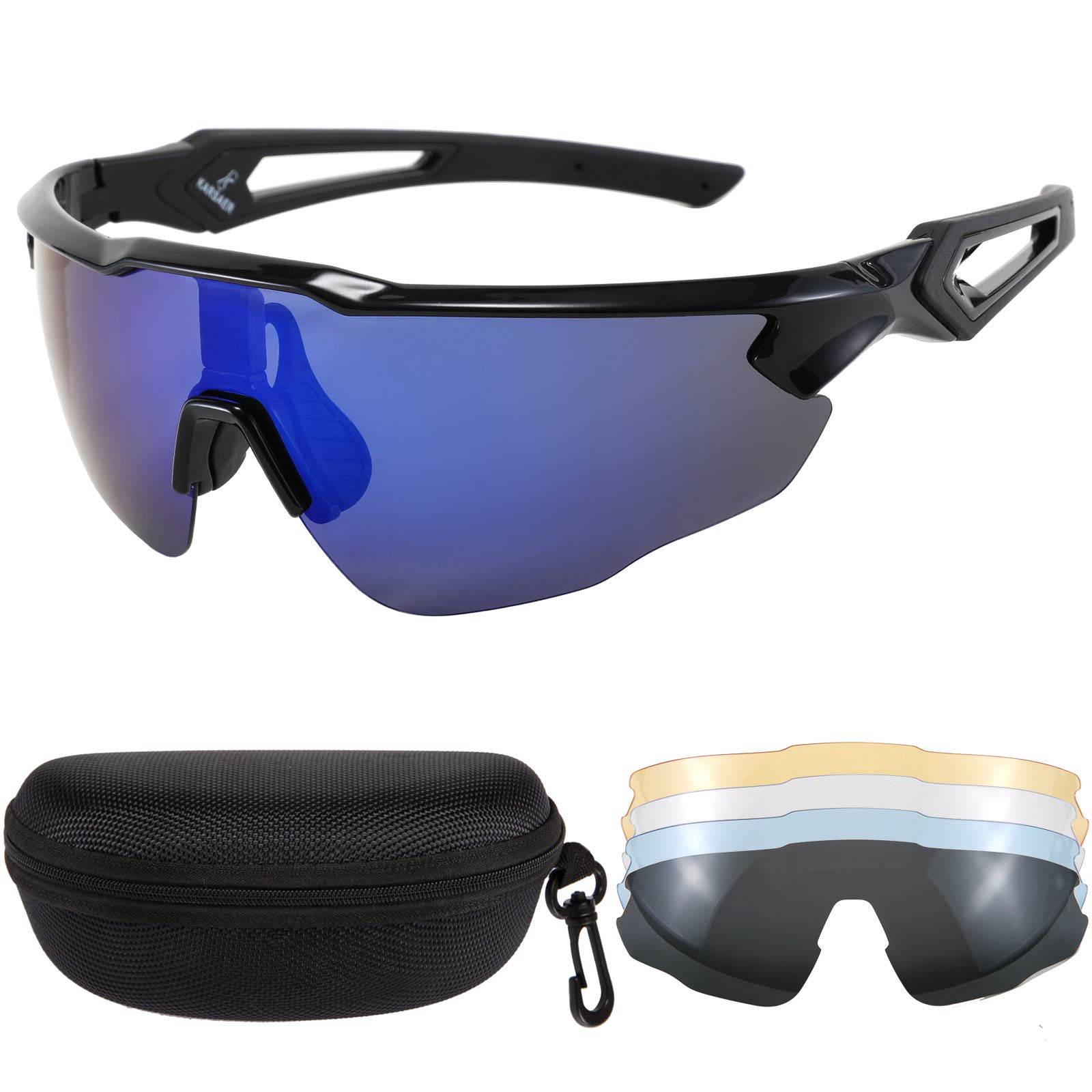 Karsaer Polarized Sports Sunglasses for Men & Women - UV Protection Cycling, Running, MTB, Kayaking Glasses - Perfect for Outdoor Adventures & Active Lifestyles