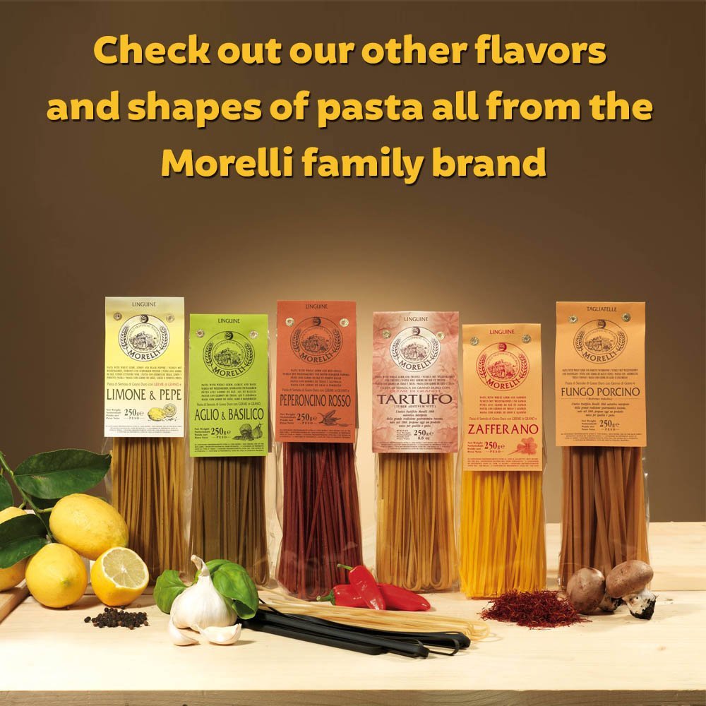 Morelli Black Squid Ink Linguine Pasta - 250g | Authentic Italian Seafood Pasta | Perfect for Gourmet Dinners & Special Occasions