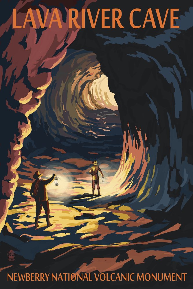 Lava River Cave Oregon Wall Art Poster - 12x18 Inches Lava Lands Scenic Print for Home & Office Decor - Perfect for Living Room, Bedroom, or Gift