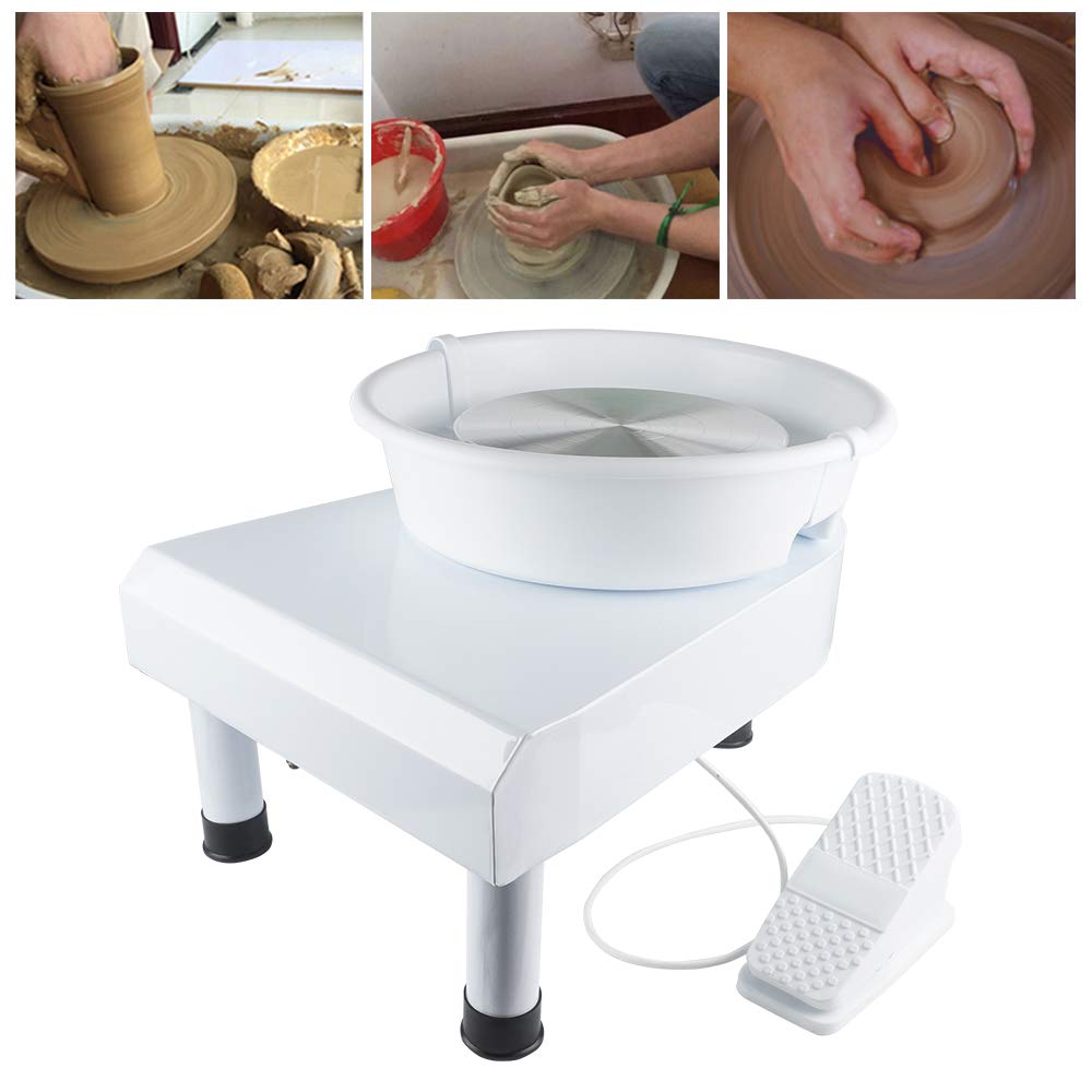 Electric Pottery Wheel Machine 350W - Heavy Duty Ceramic Potters Wheel with Foot Pedal & 10 Clay Shaping Tools - Perfect for Beginners, DIY Art Projects, Home Studio & Classroom Ceramic Making