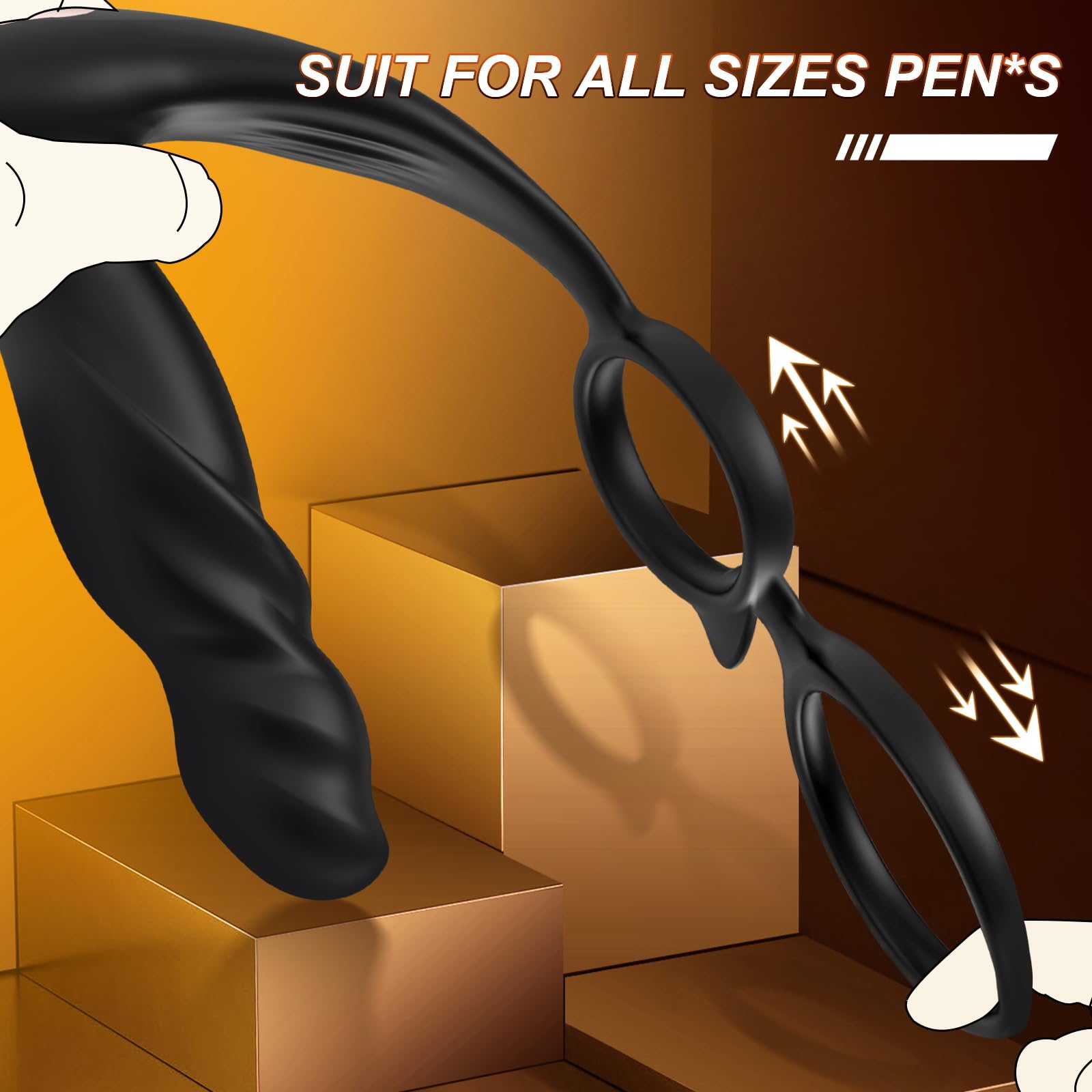 Premium Prostate Massager & Anal Vibrator with Thrusting & 10 Vibration Modes - Includes Vibrating Cock Ring - Adult Male Sex Toy for Pleasure & Stimulation - Perfect for Solo Play & Couples Intimacy