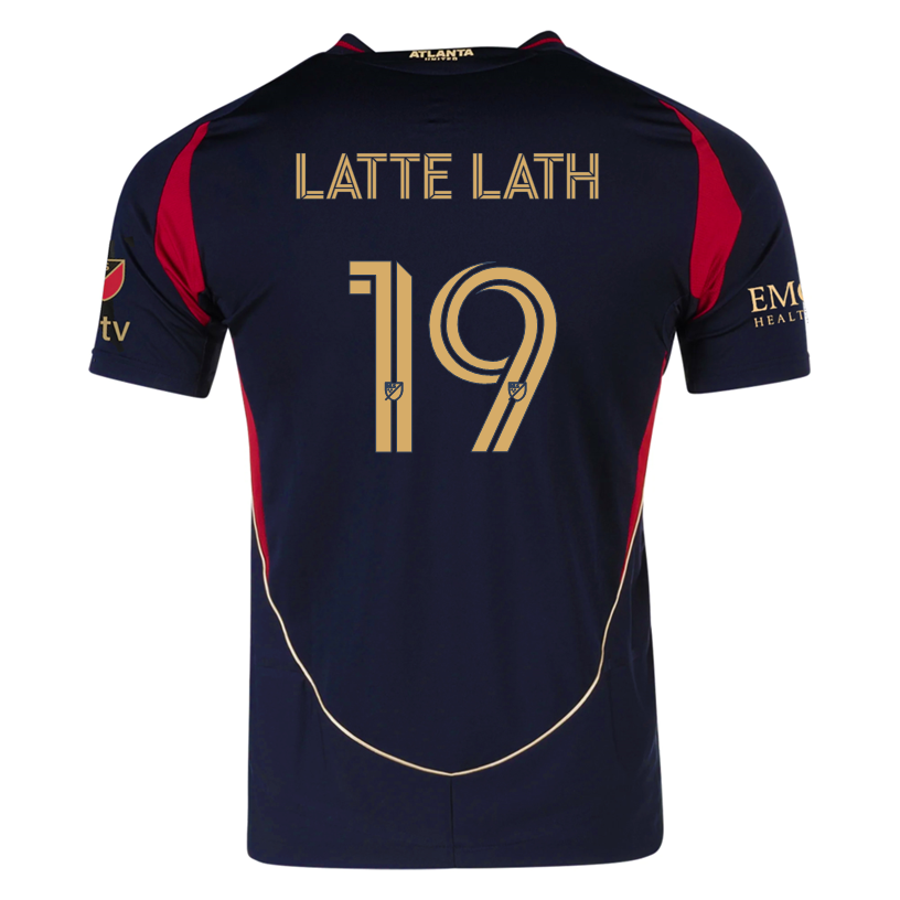Adidas Emmanuel Latte Lath Atlanta United Authentic Home Jersey 25/26 - Red/Black with MLS Patches | Official Soccer Uniform for Fans & Players | Perfect for Matchdays, Training & Collecting