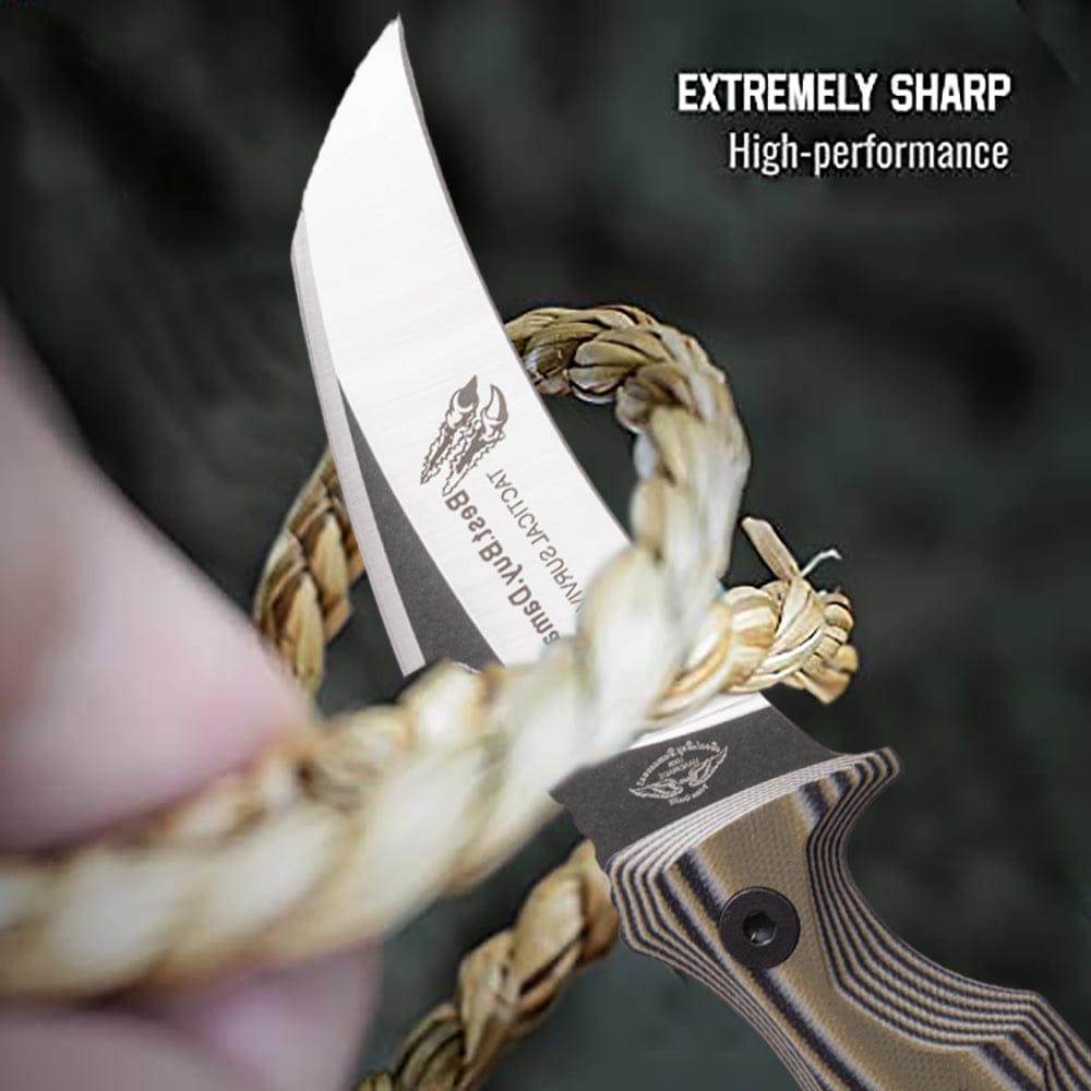 8.2 Inch Tactical Survival Hunting Knife - 440C Stainless Steel Fixed Blade Knife for Outdoor Camping, Bushcraft & Survival | Premium Gift for Men & Hunters