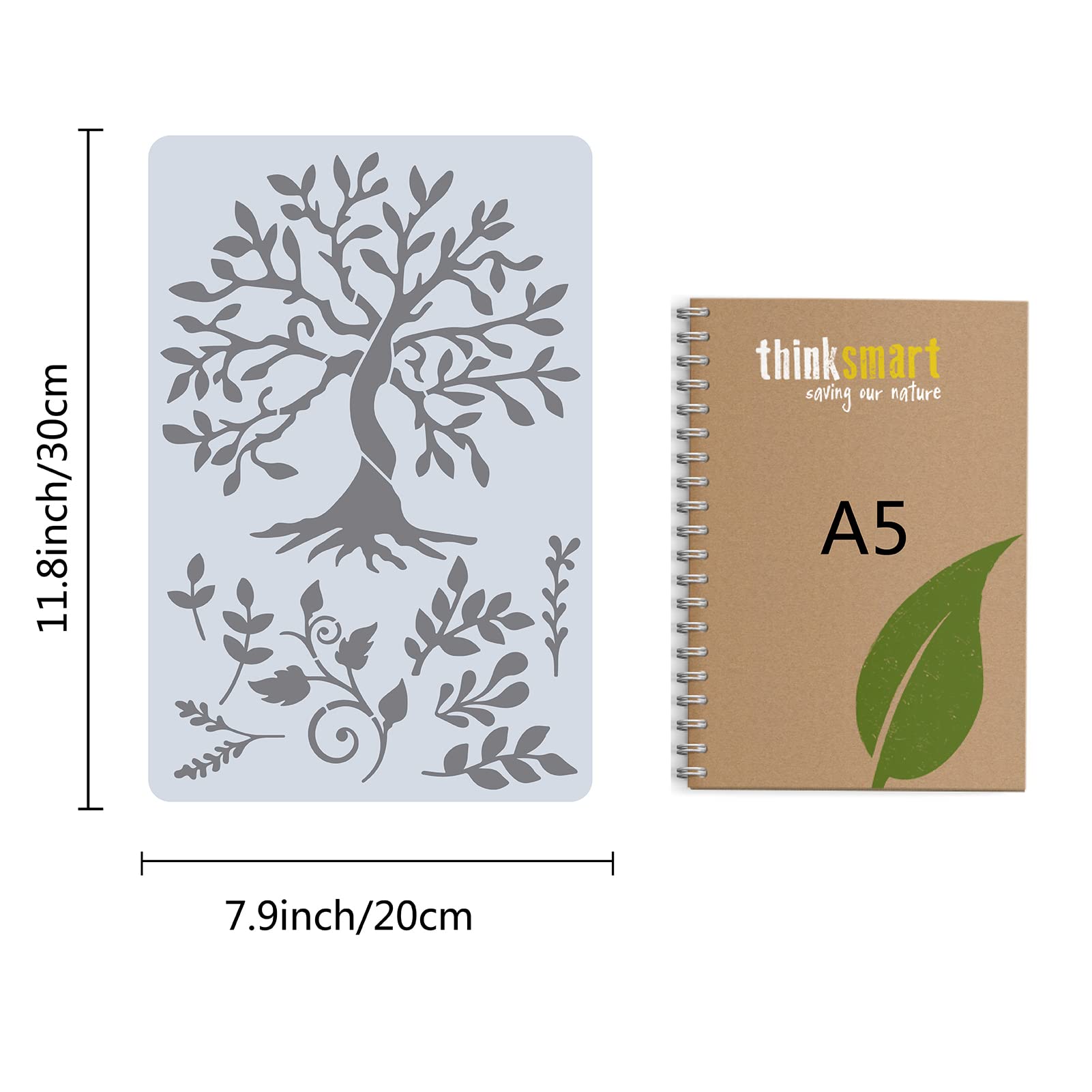 GORGECRAFT Tree of Life Stencil - 12x8 Inch Large Reusable Leaf Template for Painting on Wood, Wall, Scrapbook, Card, Floor & Tile - Perfect for DIY Home Decor, Wall Art, and Craft Projects