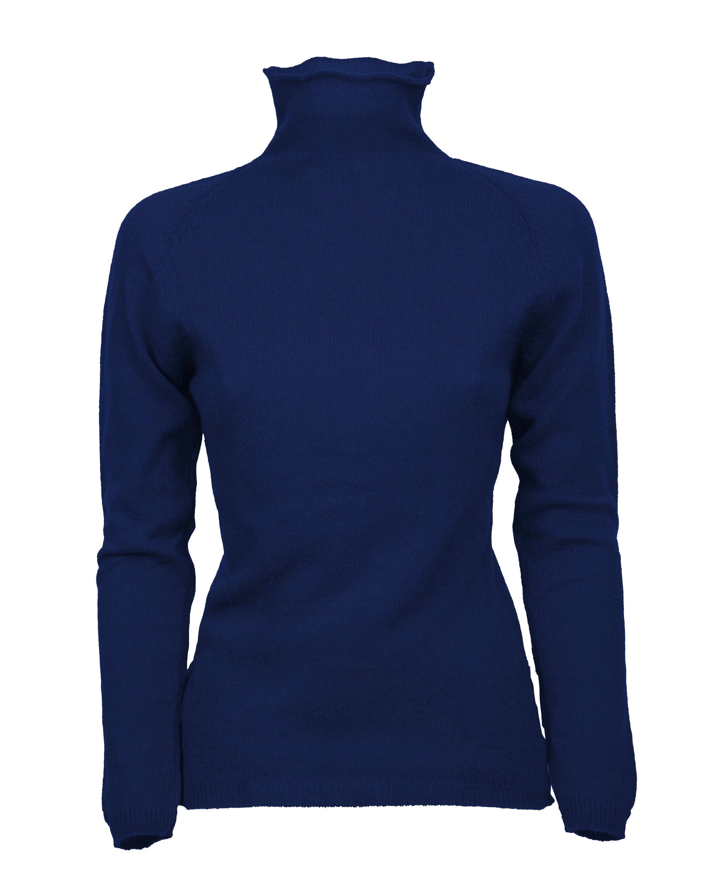 Women's Ultralight Cashmere Raglan Turtleneck Sweater - Soft Warm Melange Blue Pullover for Fall & Winter Layering | Office, Travel & Casual Wear