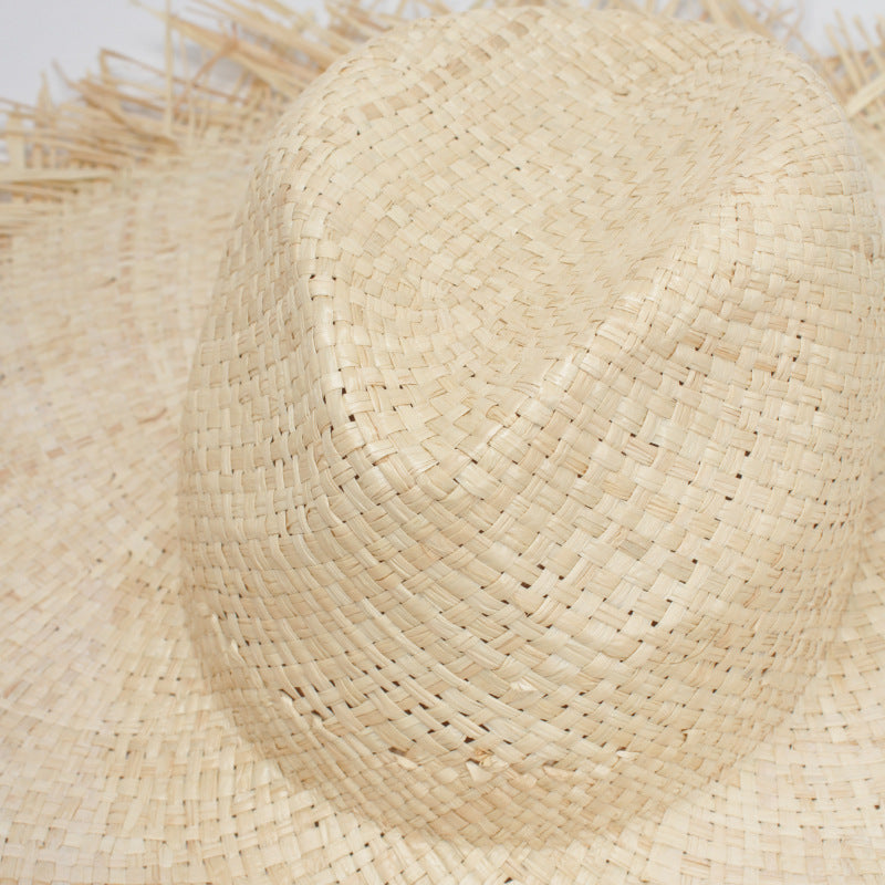 Stylish Wide Brim Straw Beach Hat for Women - UPF 50+ Sun Protection for Outdoor, Vacation & Summer Activities