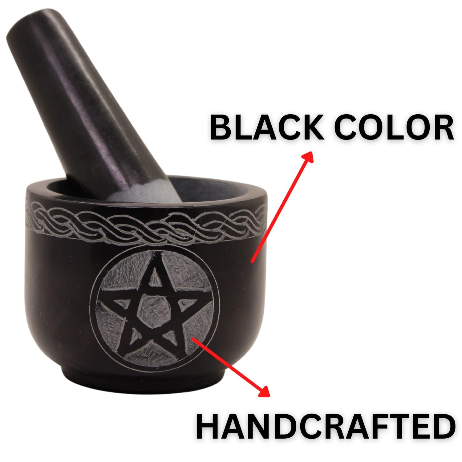 Premium Black Stone Mortar and Pestle Set - Solid Granite Spice Grinder for Herbs, Garlic, Ginger & Guacamole | Perfect for Kitchen, Cooking & Ayurvedic Remedies