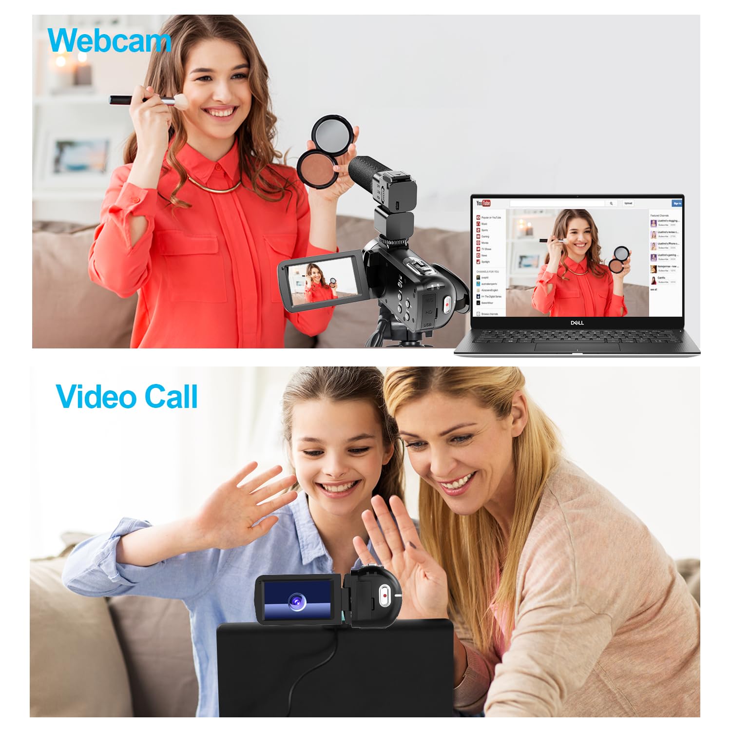 4K 60FPS WiFi Vlogging Camera with HD Microphone & IR Night Vision - 18X Digital Zoom YouTube Camera for Kids, Travel & Content Creation - Perfect for Vlogging, Live Streaming & Home Videos