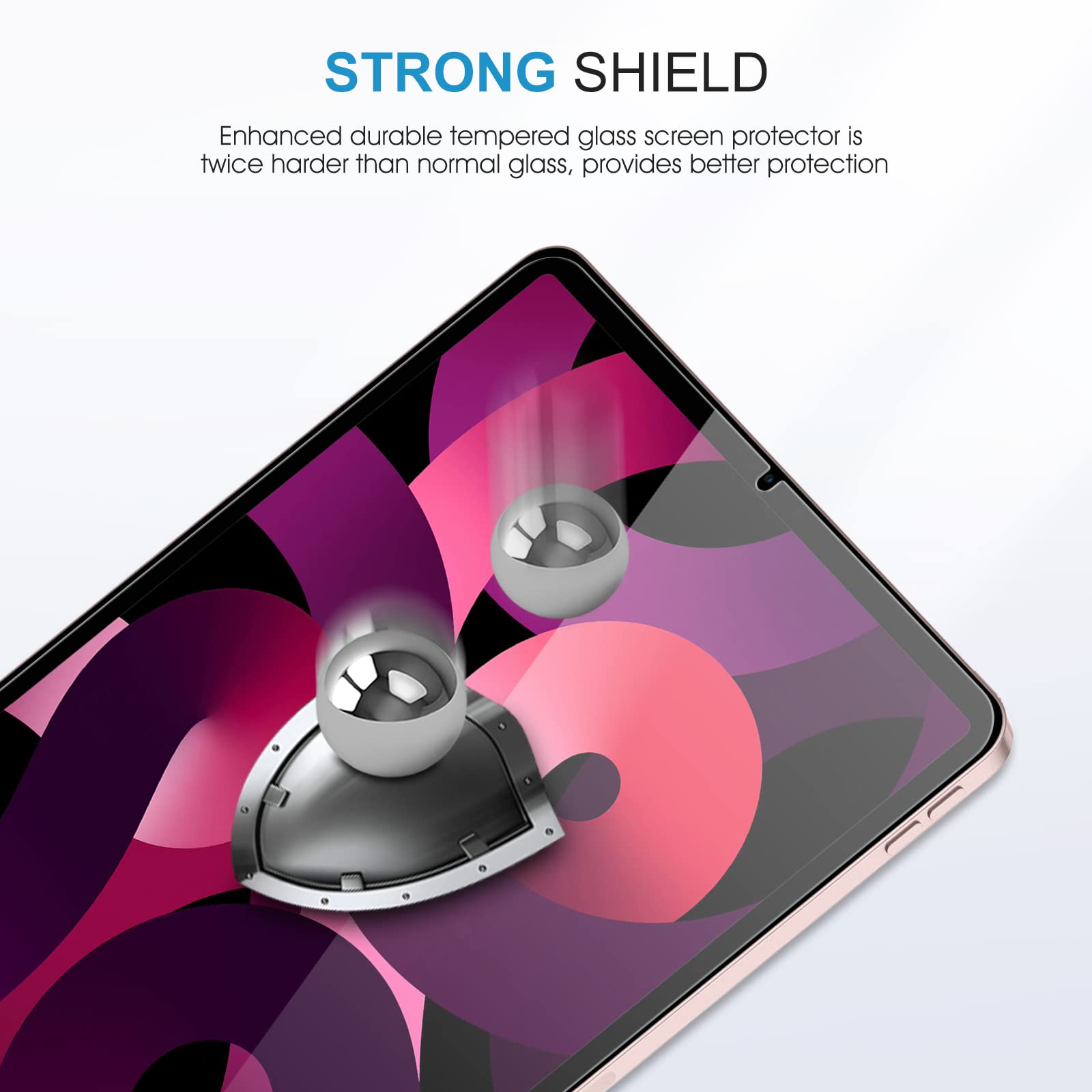 [2-Pack] SPARIN Tempered Glass Screen Protector for iPad Air 5th/4th Generation 10.9 Inch - Anti-Scratch, Bubble-Free, HD Clear Protection for Work, Study & Entertainment